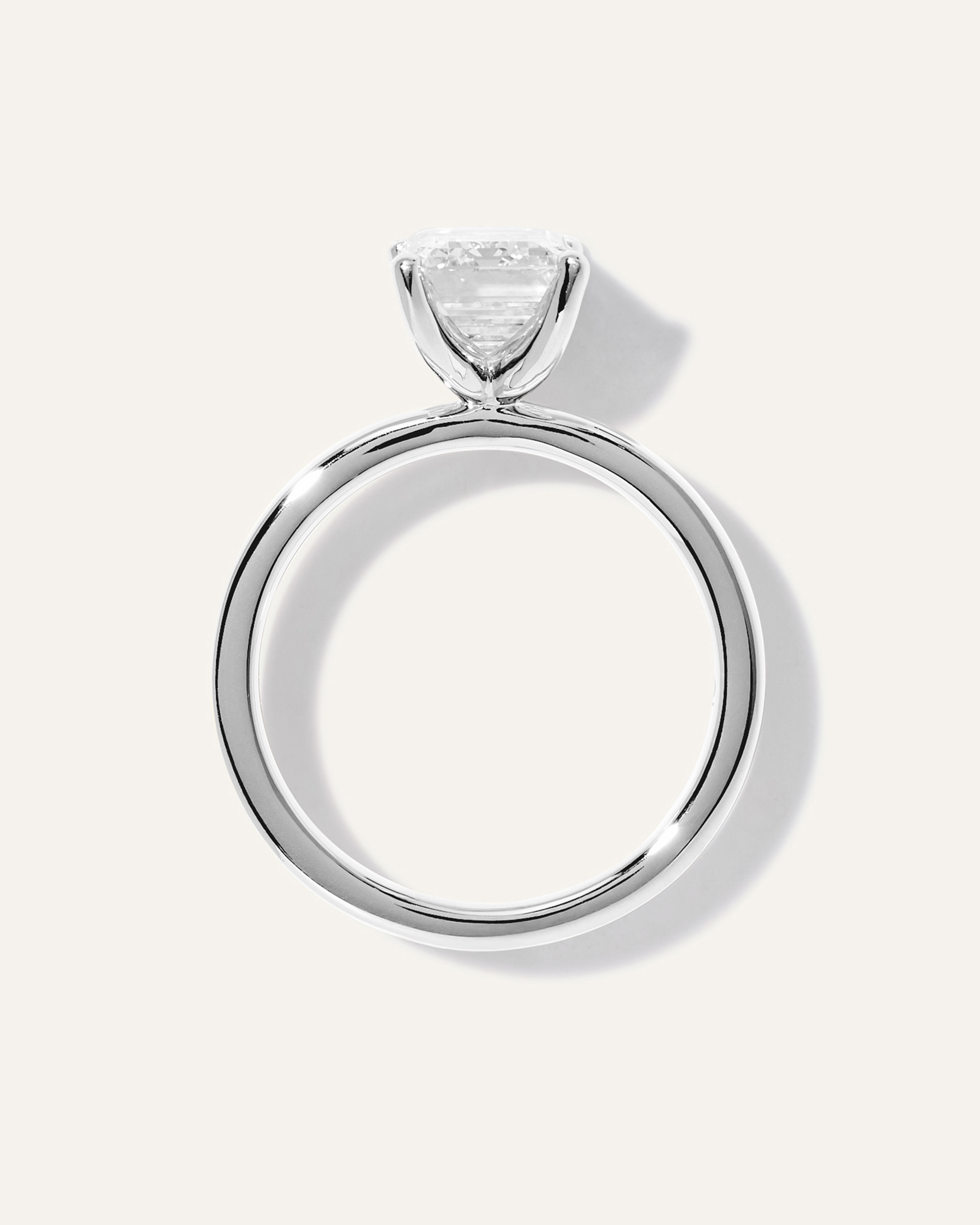 Lab Grown Diamond Emerald Comfort Fit Engagement Ring - 2.5ct — Image 3