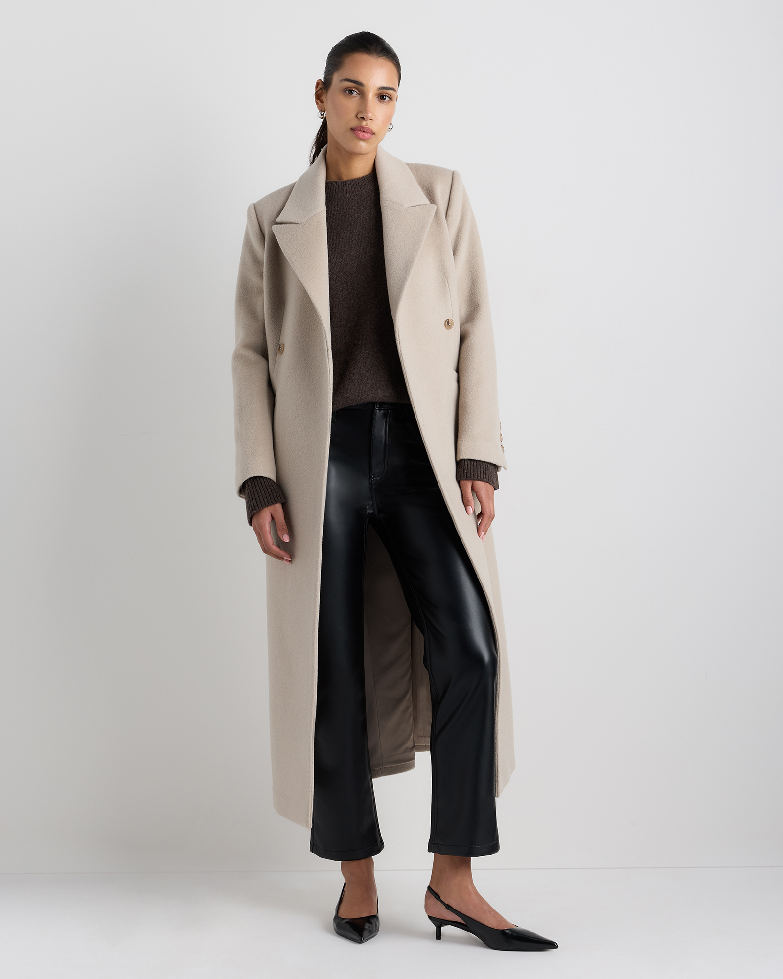 Wool Cashmere Tailored Long Coat — Image 29