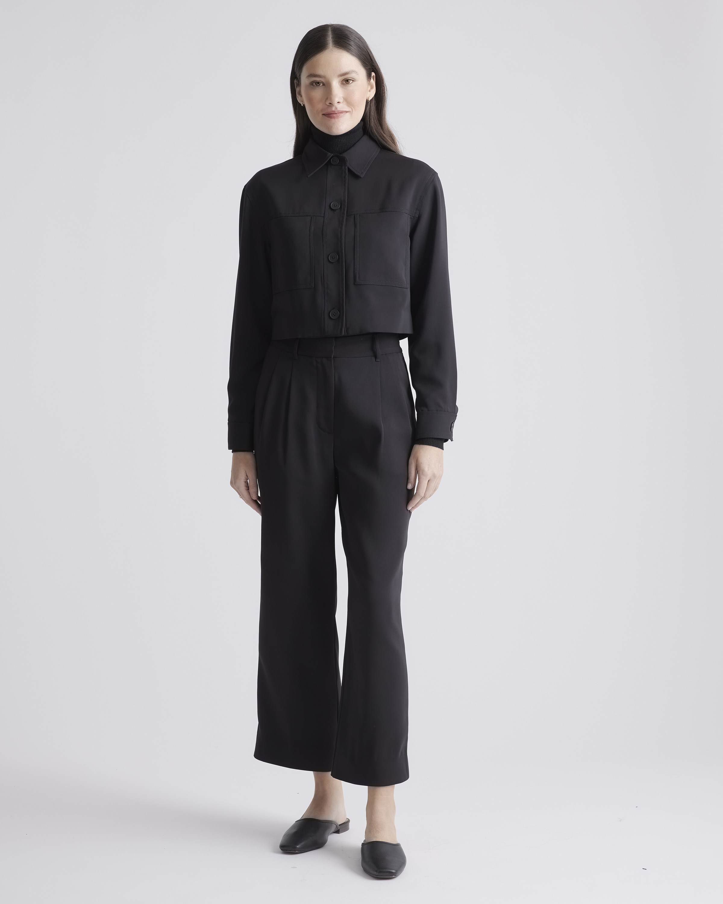 Stretch Crepe Cropped Jacket — Image 29
