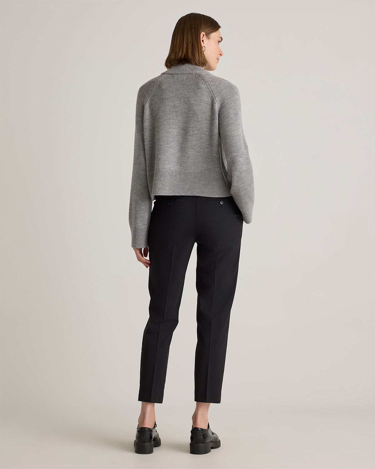 Australian Merino Wool Cropped Mock Neck Sweater — Image 25