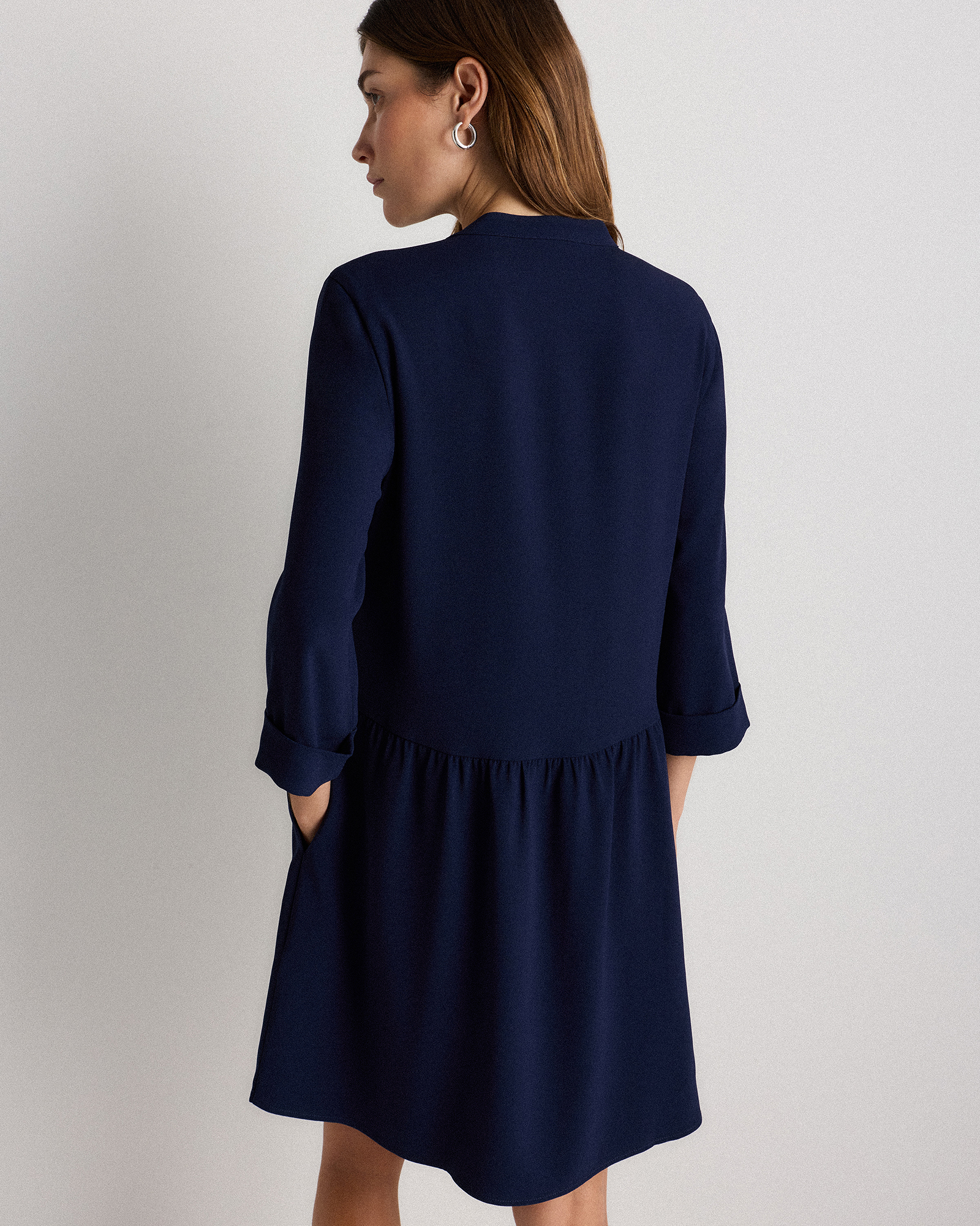 Fluid Crepe Shirt Dress — Image 9