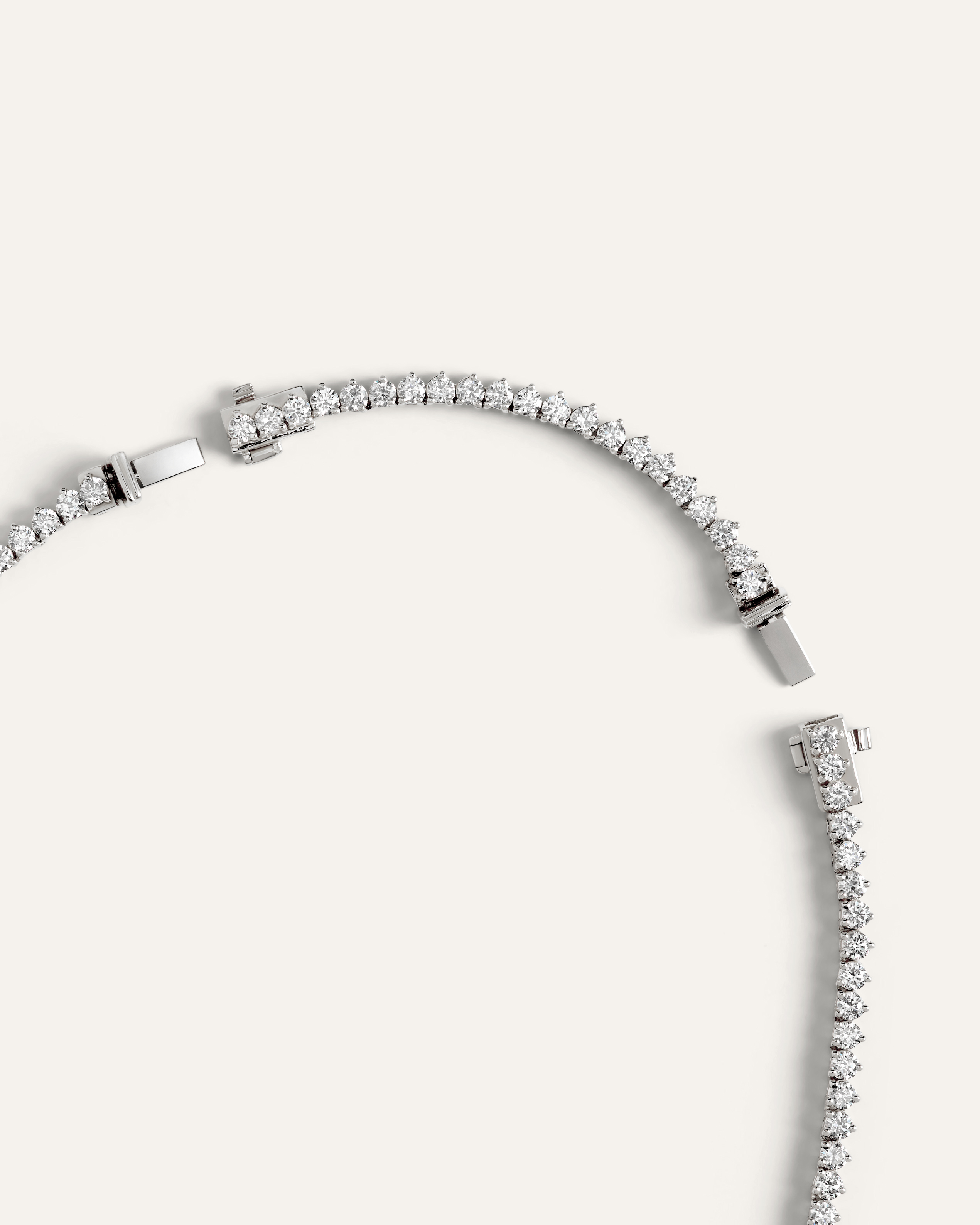 14K Gold Lab Grown Diamond Graduated Tennis Necklace - 16ctw — Image 6
