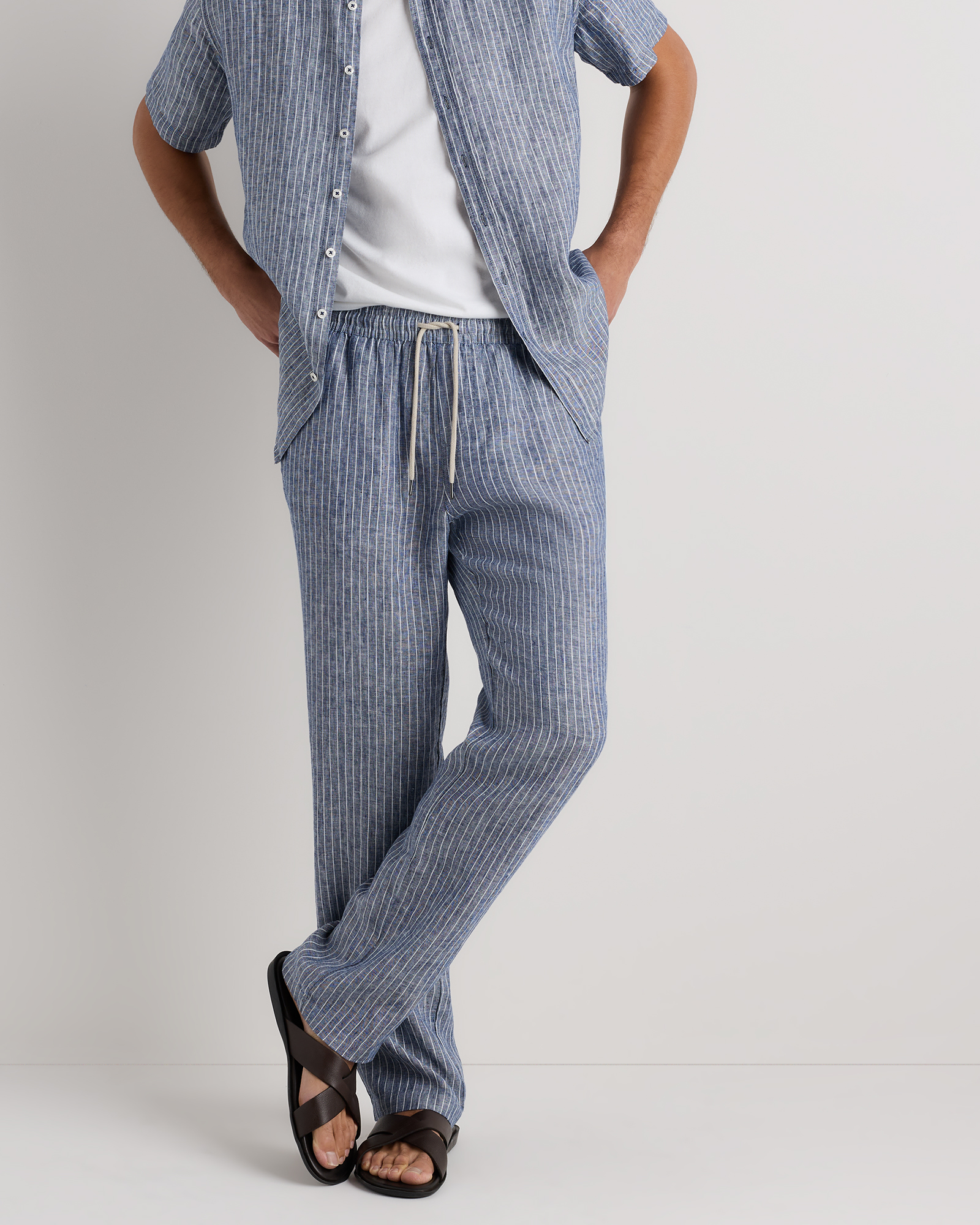 100% European Linen Drawstring Beach Pants — Image 30