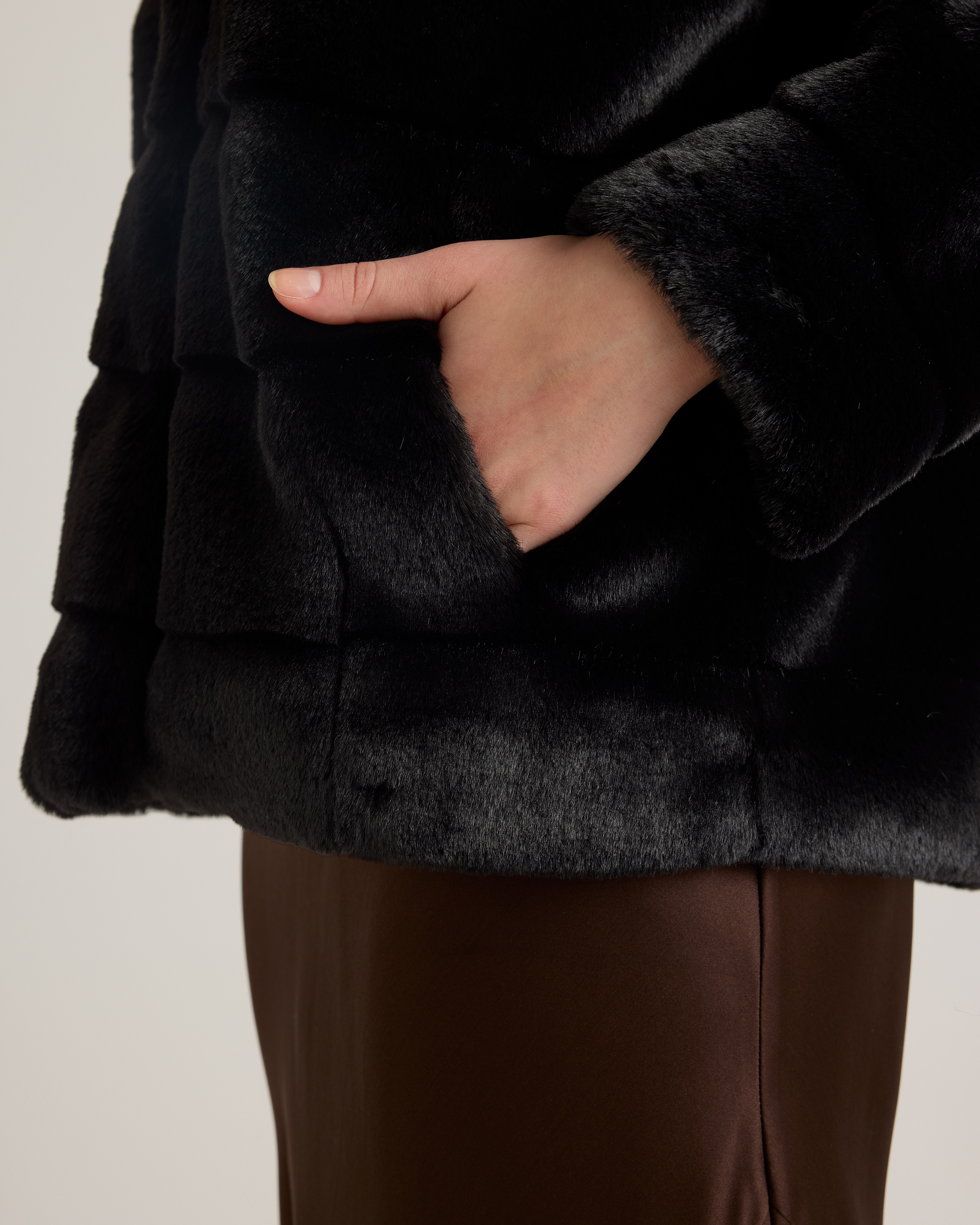 Hooded Faux Fur Jacket — Image 10