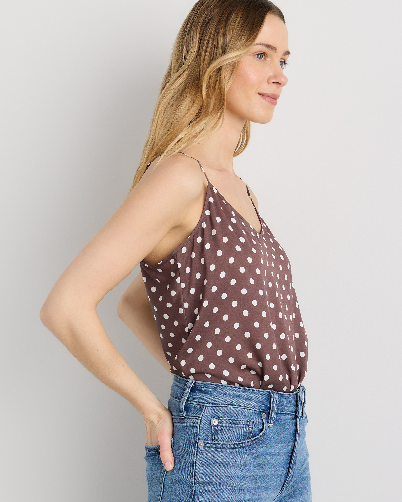 Washable Stretch Silk V-Neck Cami — Image 27