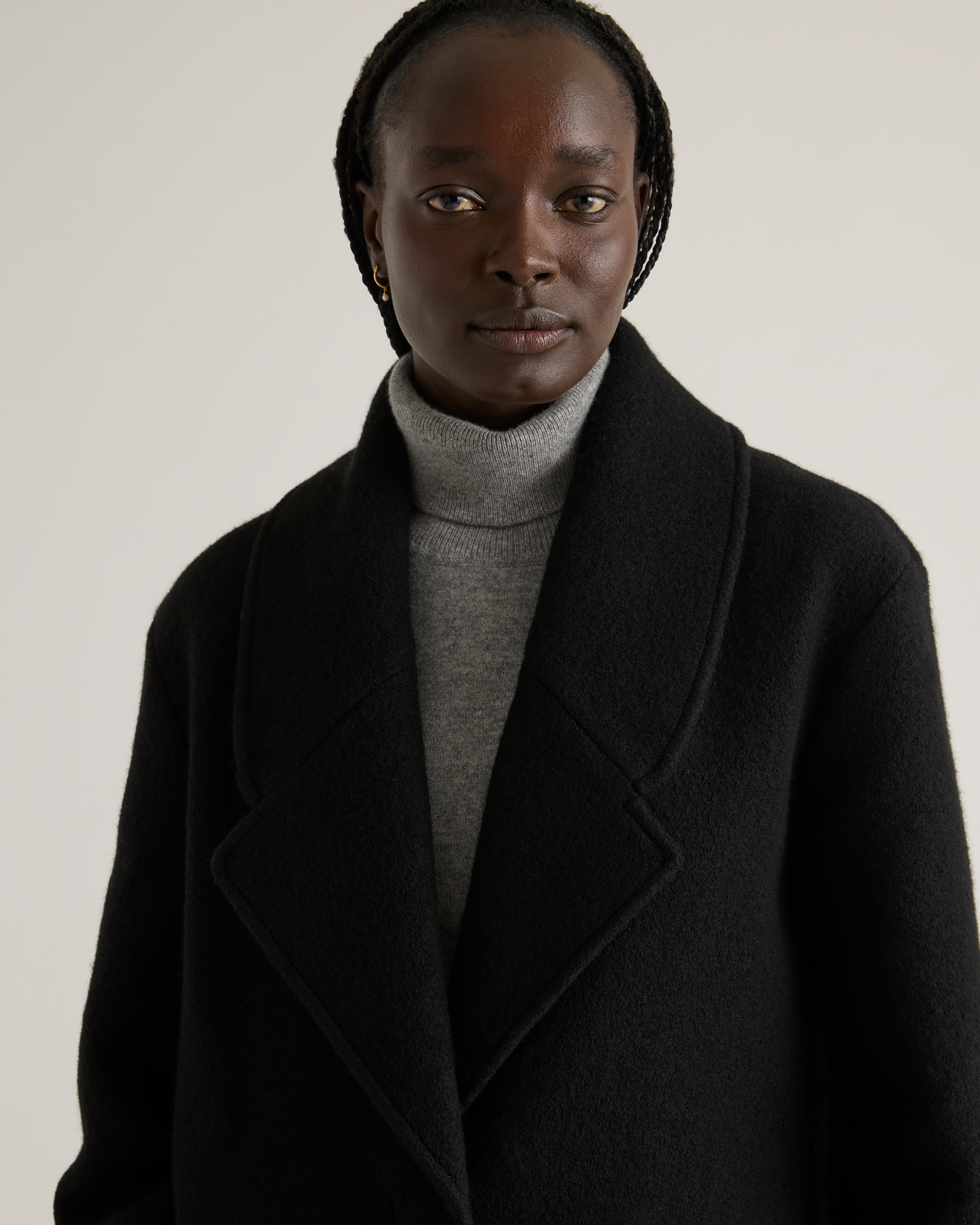100% Merino Wool Shawl Collar Long Coat — Image 6