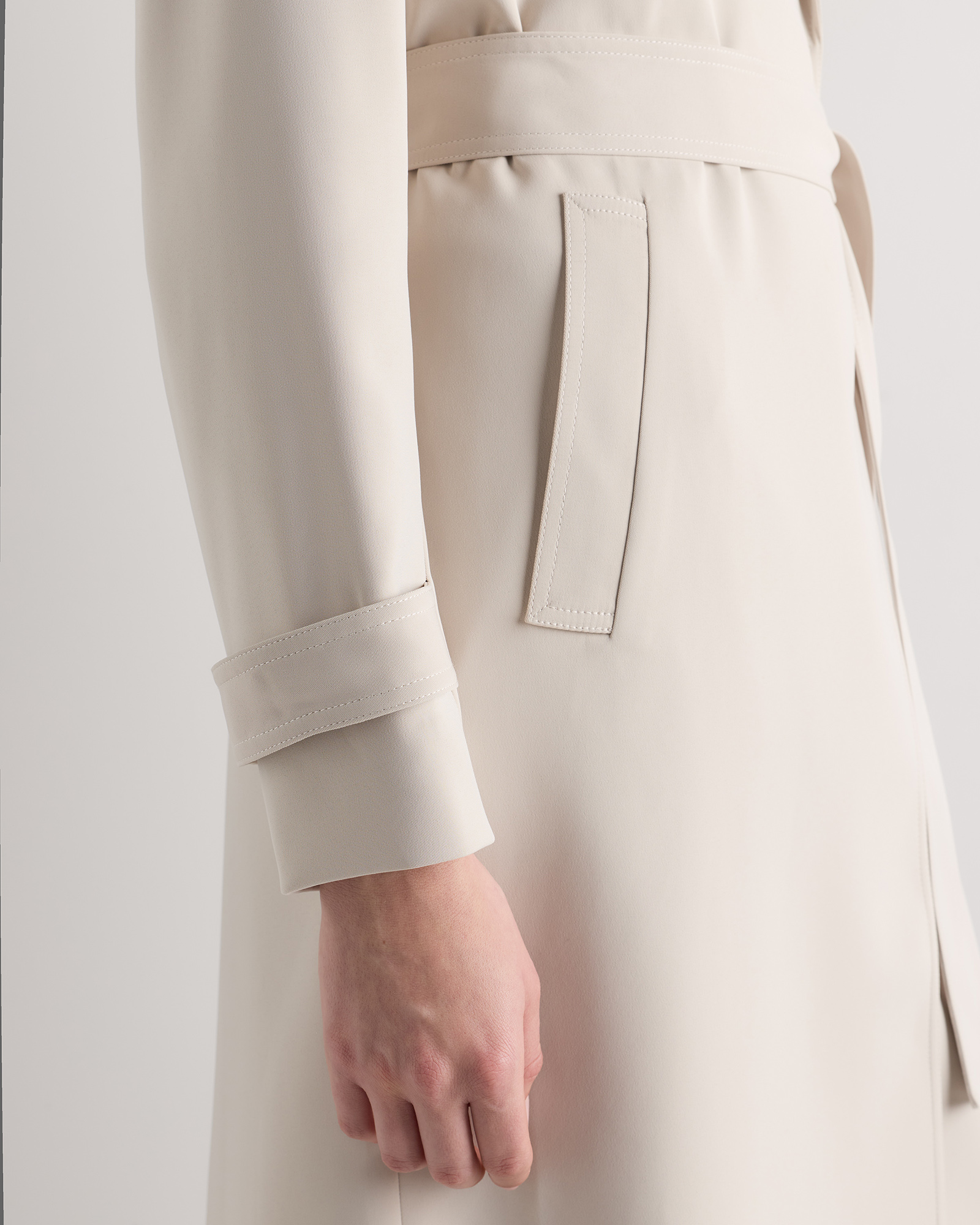 Stretch Crepe Trench Coat — Image 31