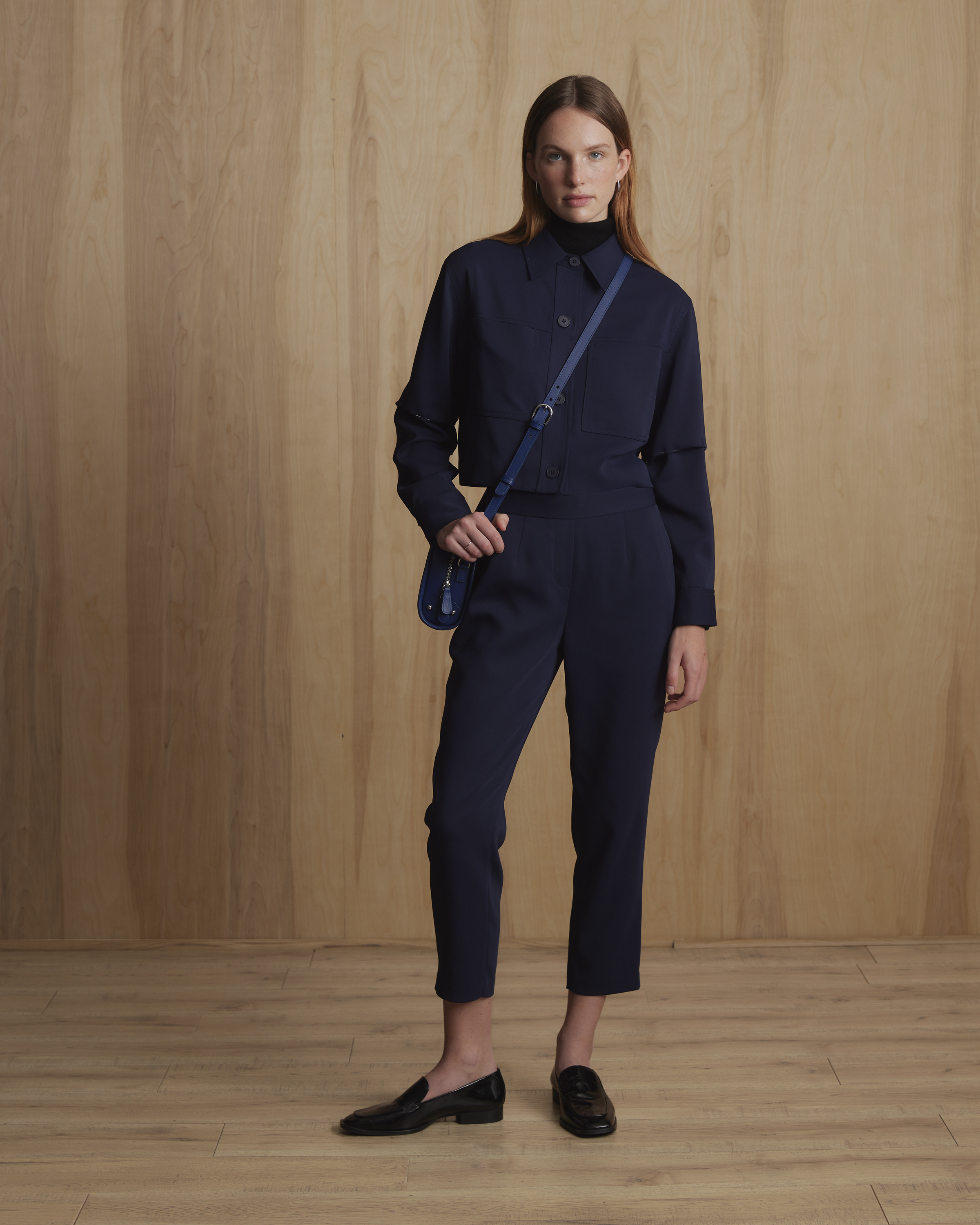 Stretch Crepe Cropped Jacket — Image 6