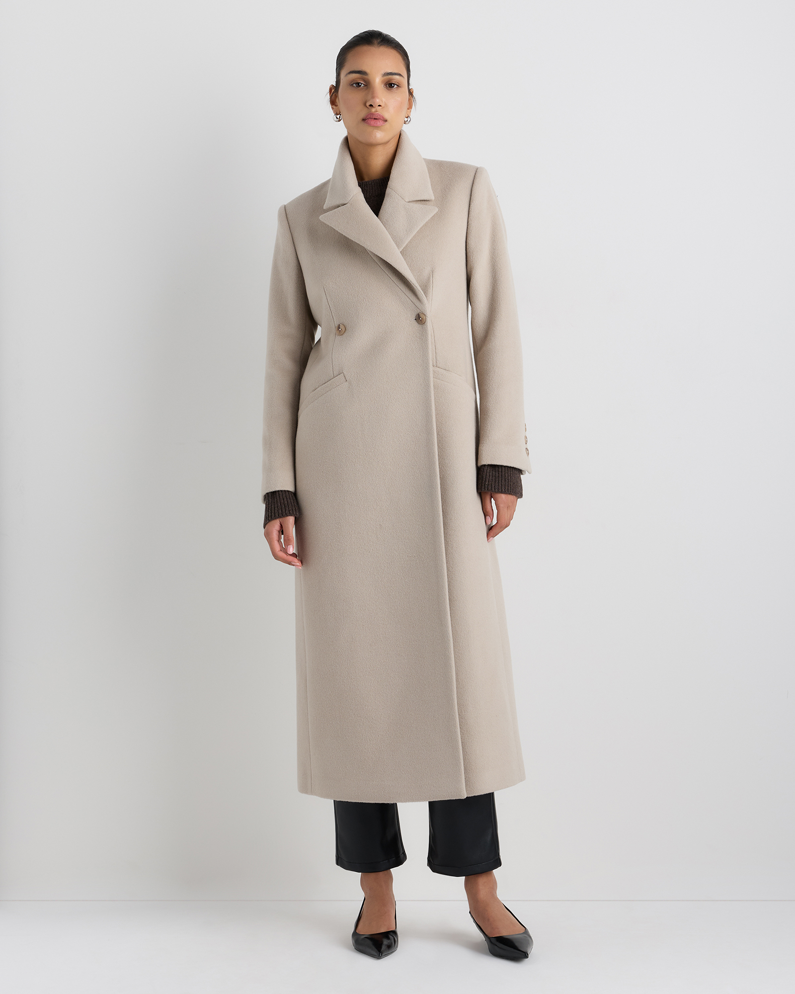 Wool Cashmere Tailored Long Coat — Image 20