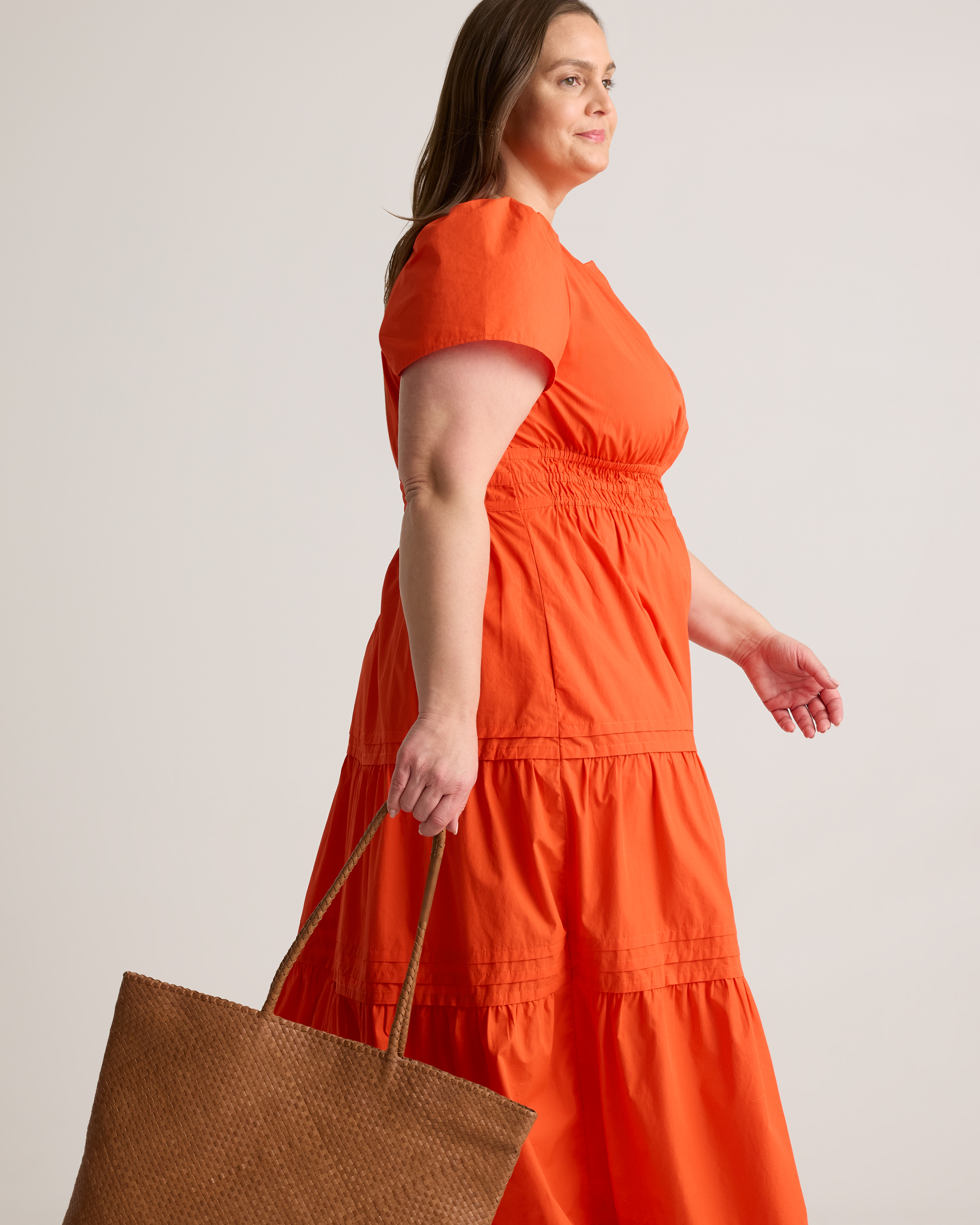 100% Organic Cotton Poplin Tiered Maxi Dress — Image 5
