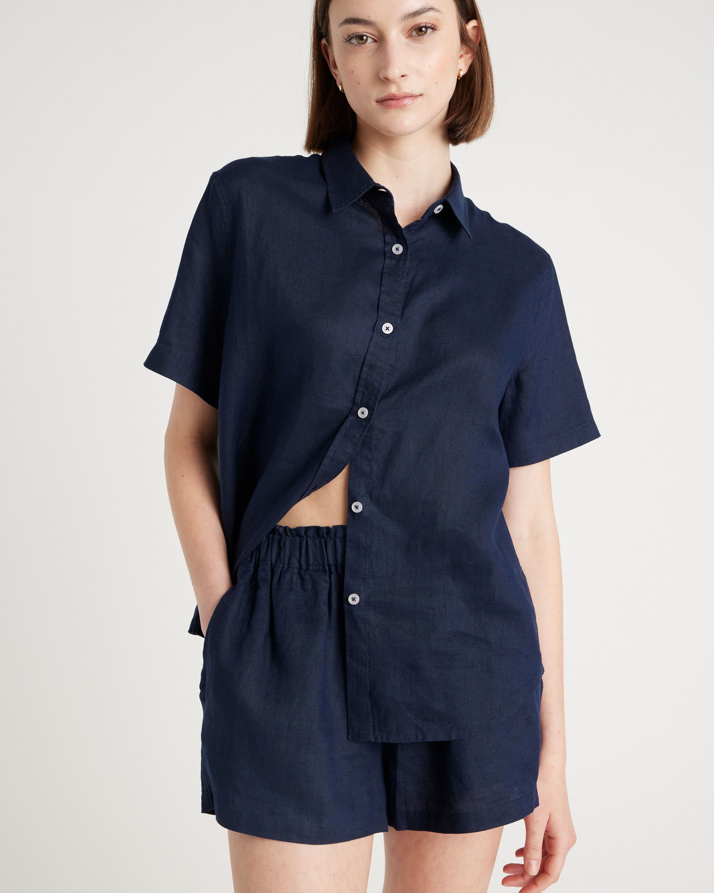 100% European Linen Shorts Pajama Set — Image 14