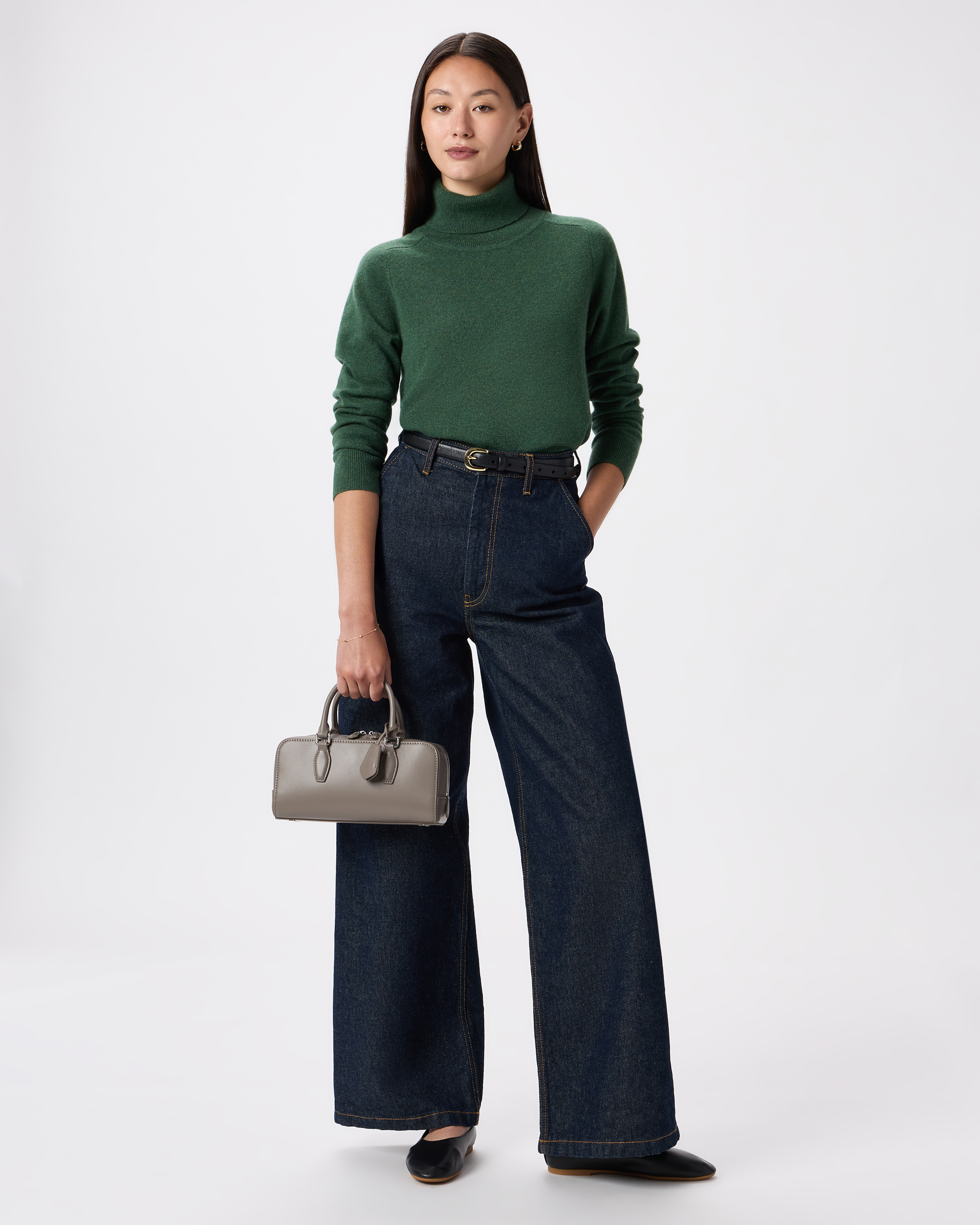 Italian Leather Mini Bowler Crossbody Satchel — Image 12