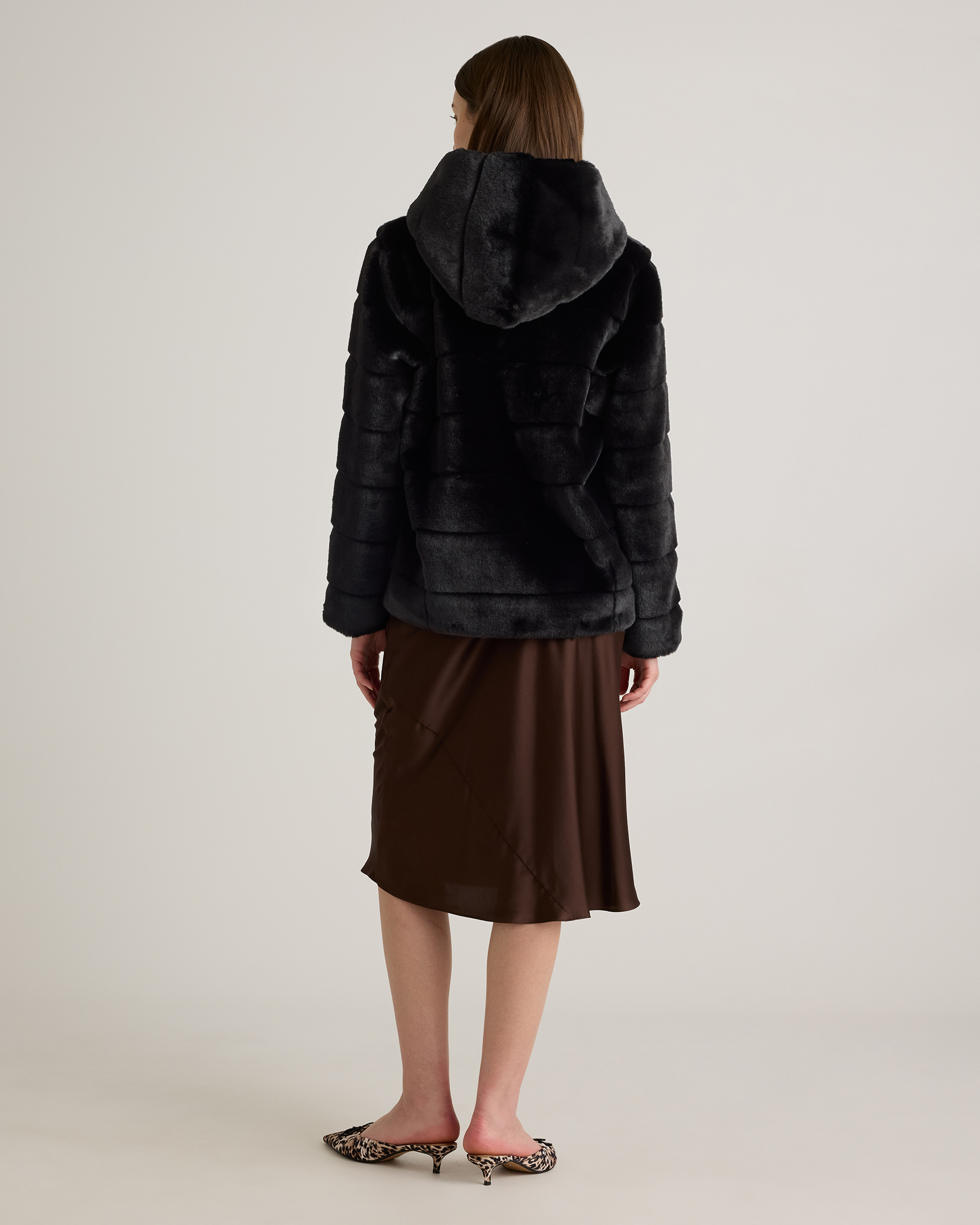 Hooded Faux Fur Jacket — Image 22