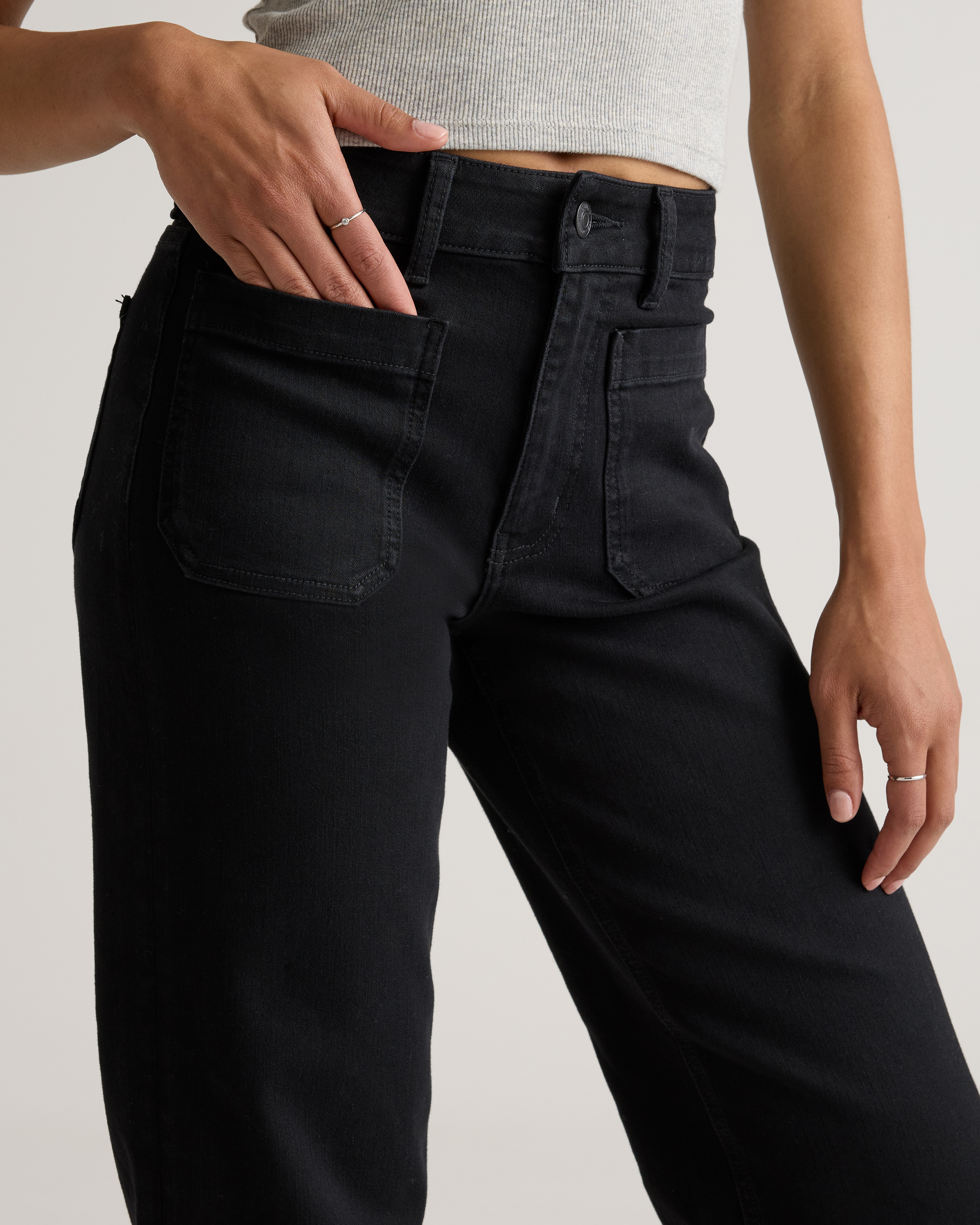 Bella Stretch Patch Pocket Wide Leg Jeans — Image 8