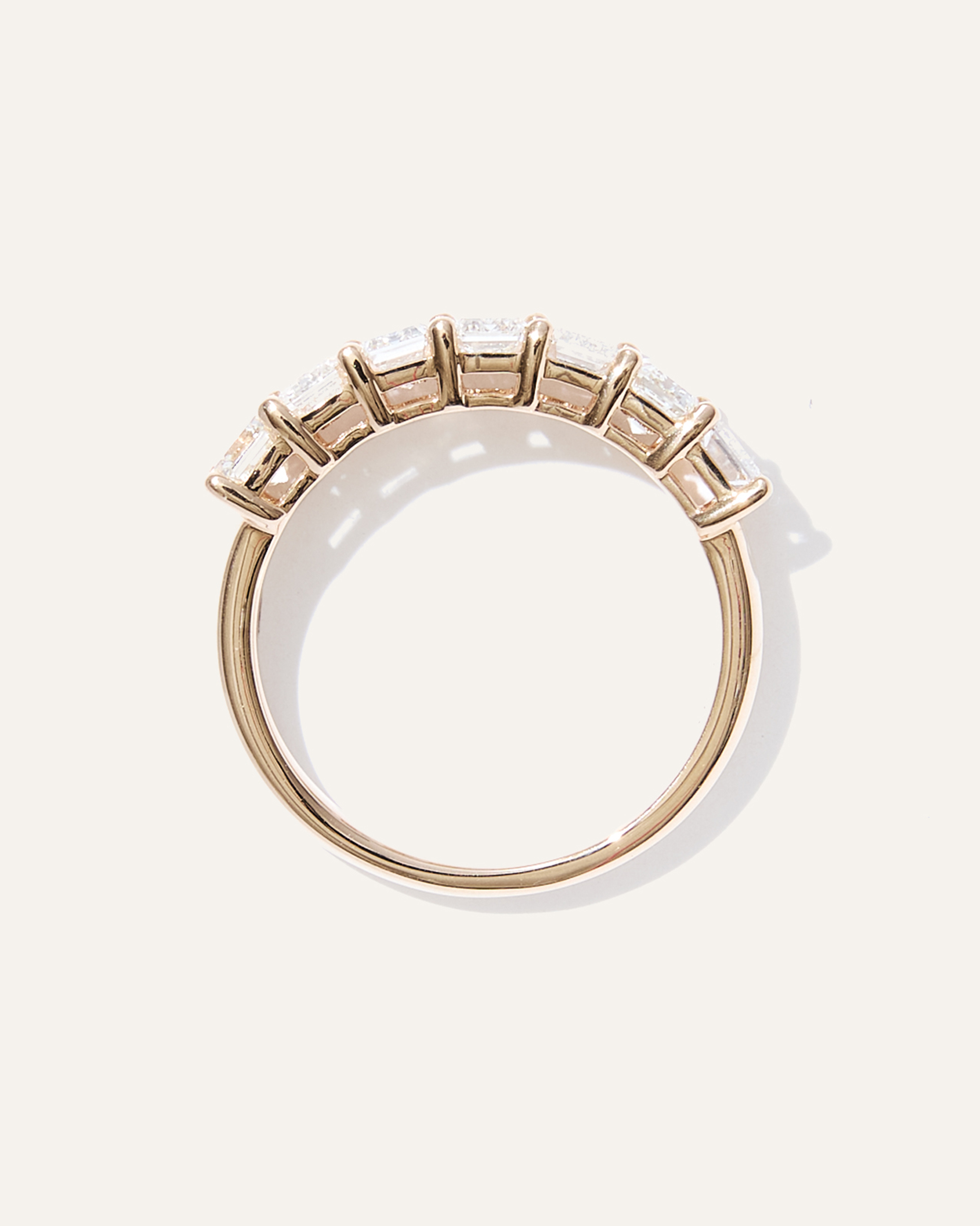 Lab Grown Diamond Emerald Seven Stone Band — Image 5