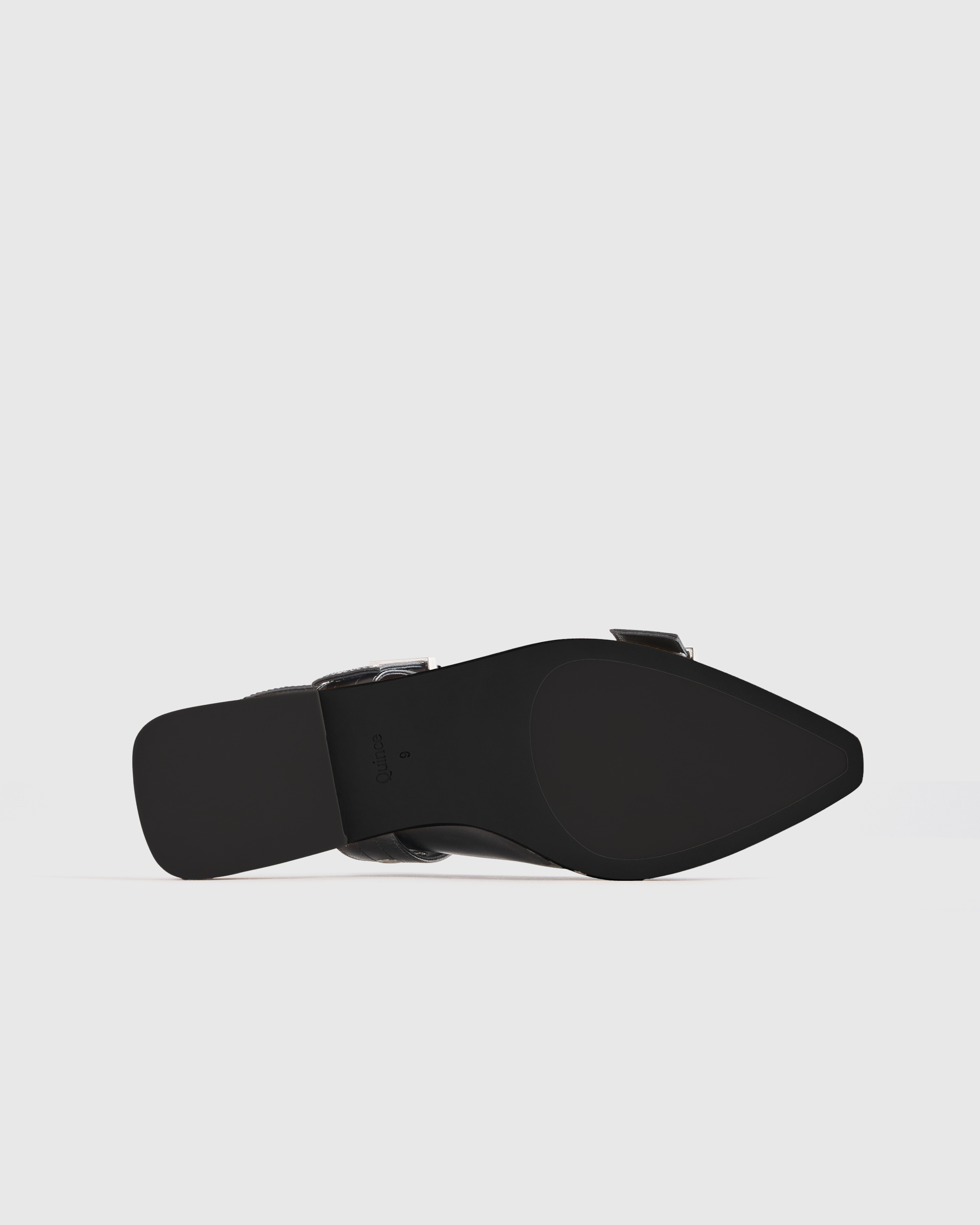 Italian Leather Bold Buckle Slingback Flat — Image 16