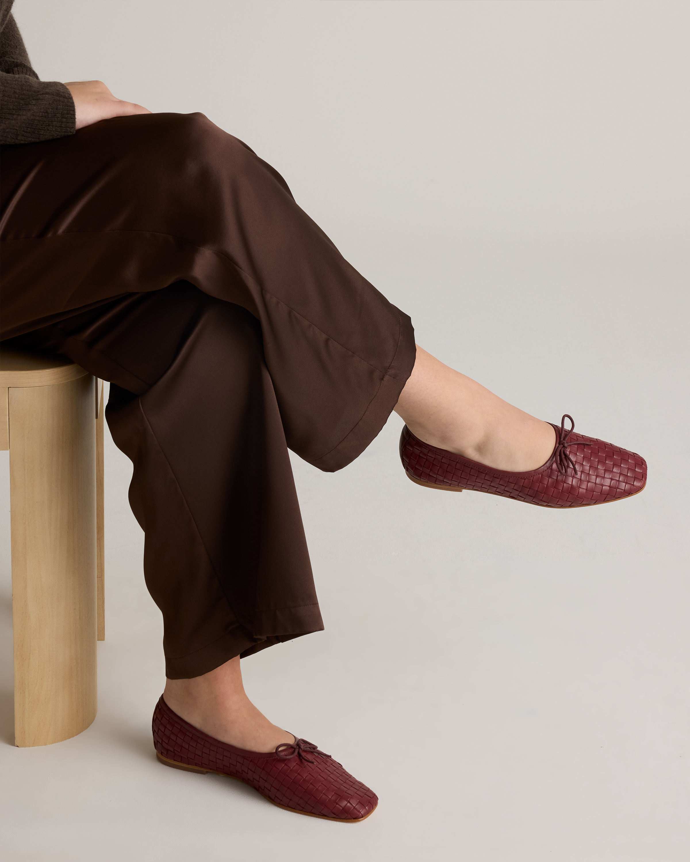 Italian Leather Handwoven Square Toe Ballet Flat — Image 5