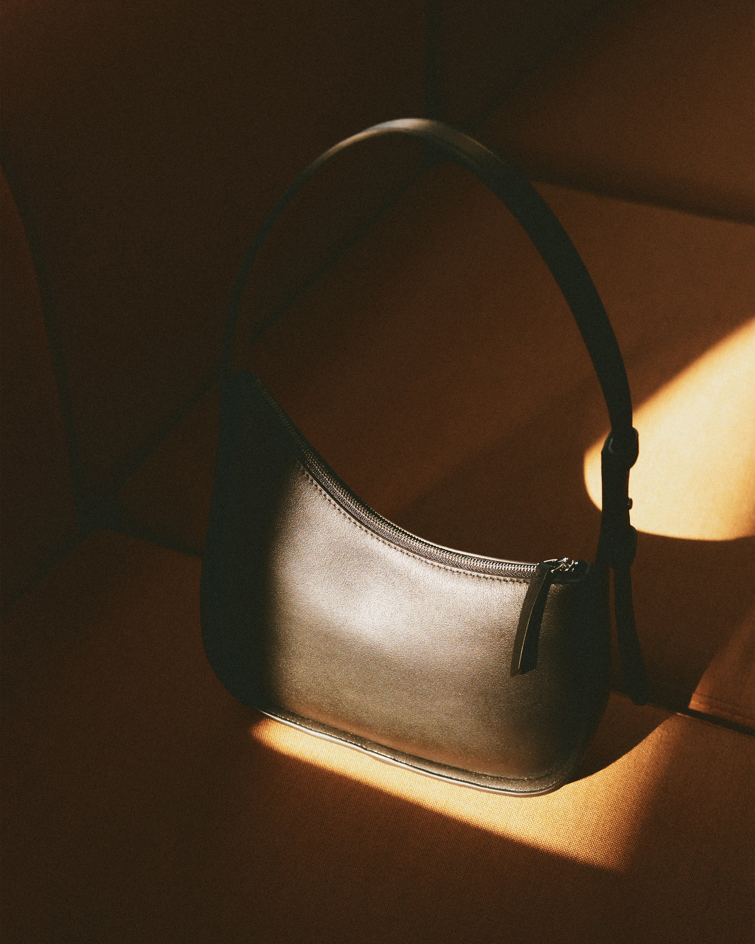Italian Leather Asymmetrical Mini Shoulder Bag — Image 4