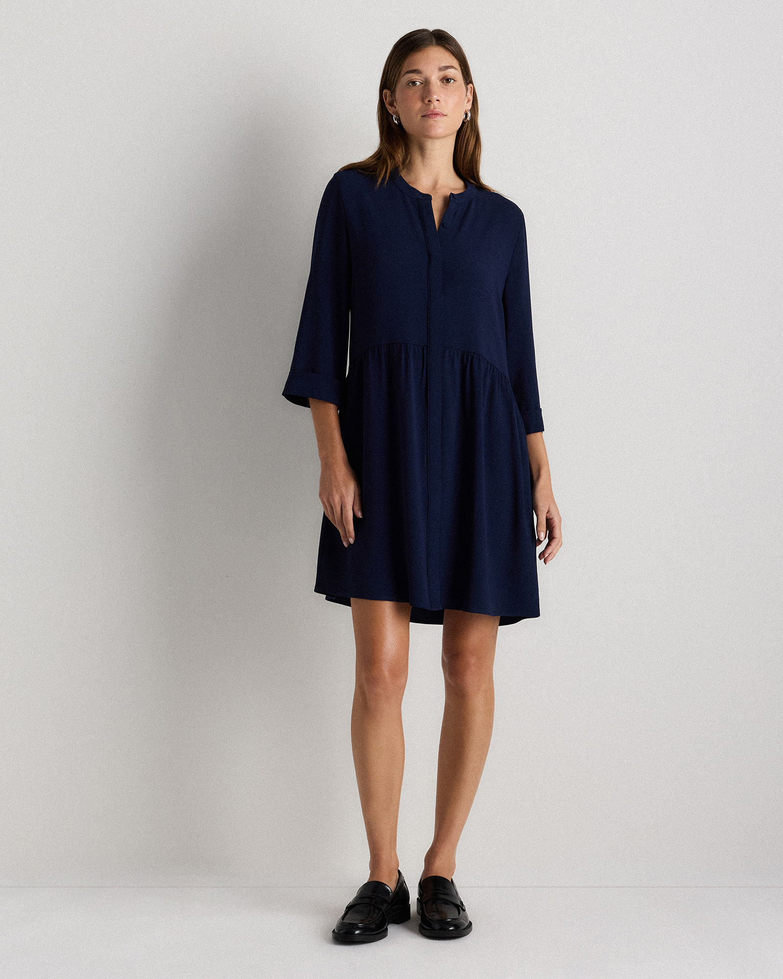 Fluid Crepe Shirt Dress — Image 12