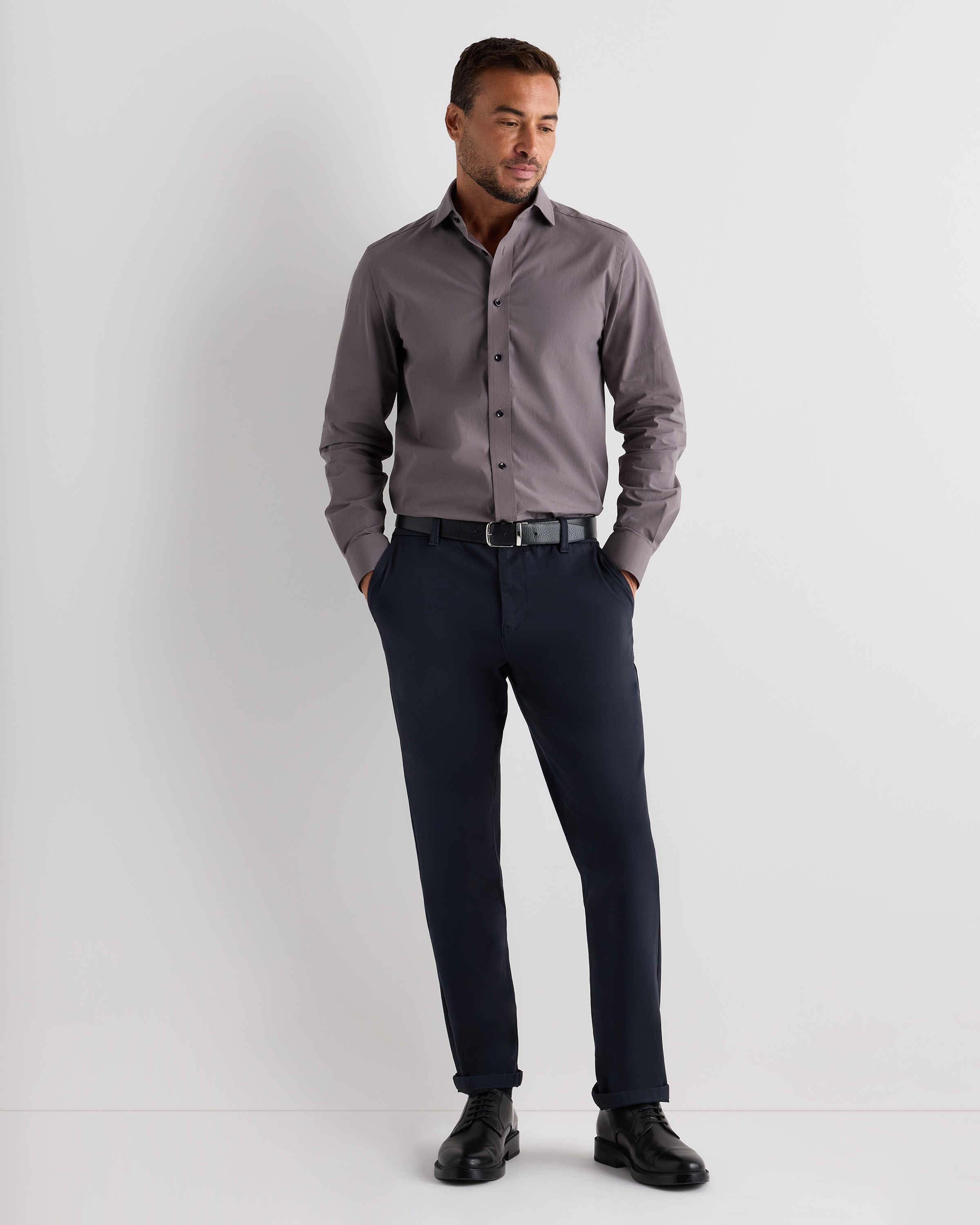 Organic Cotton Stretch Poplin Dress Shirt — Image 15