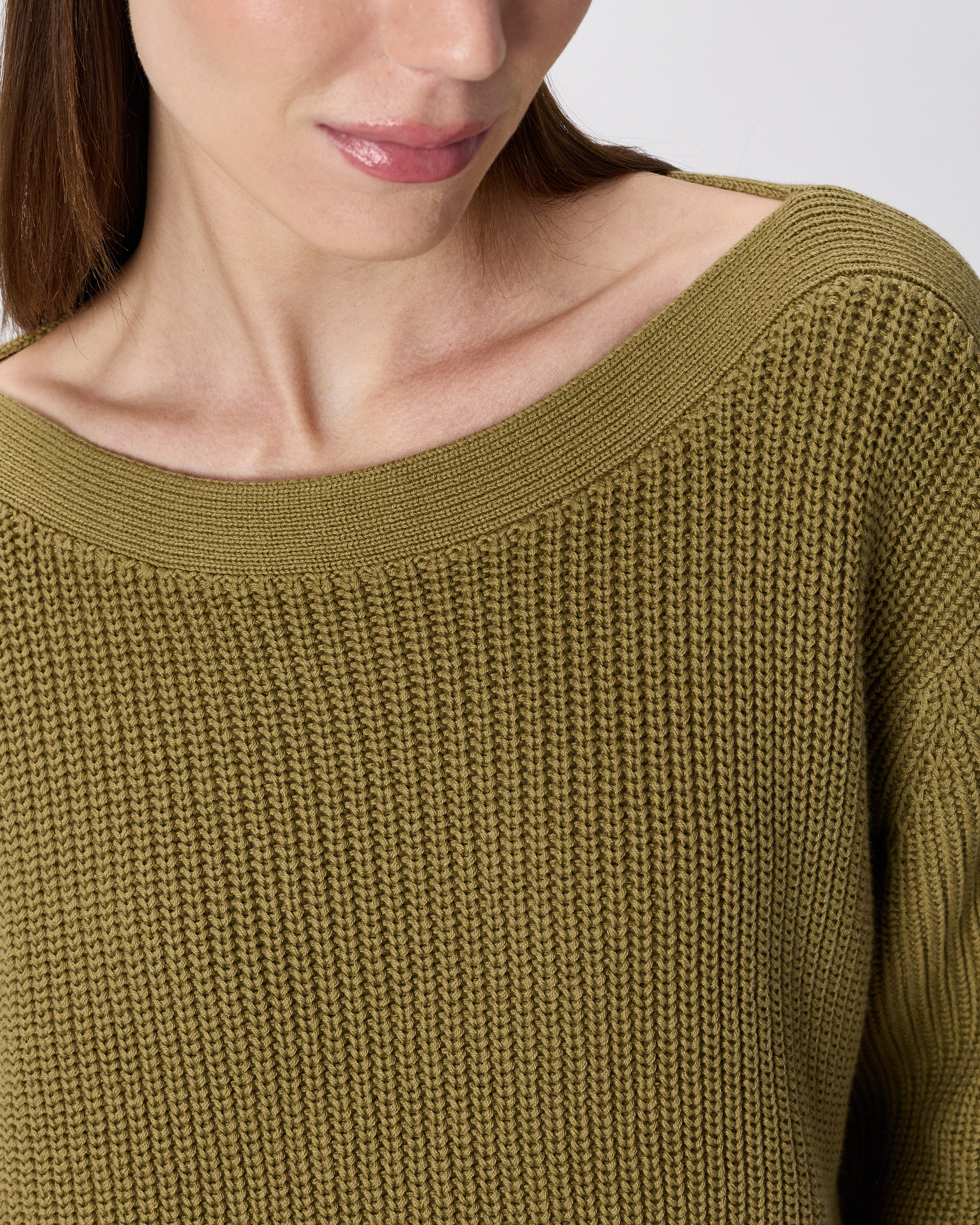 100% Organic Cotton Fisherman Boatneck Sweater — Image 3