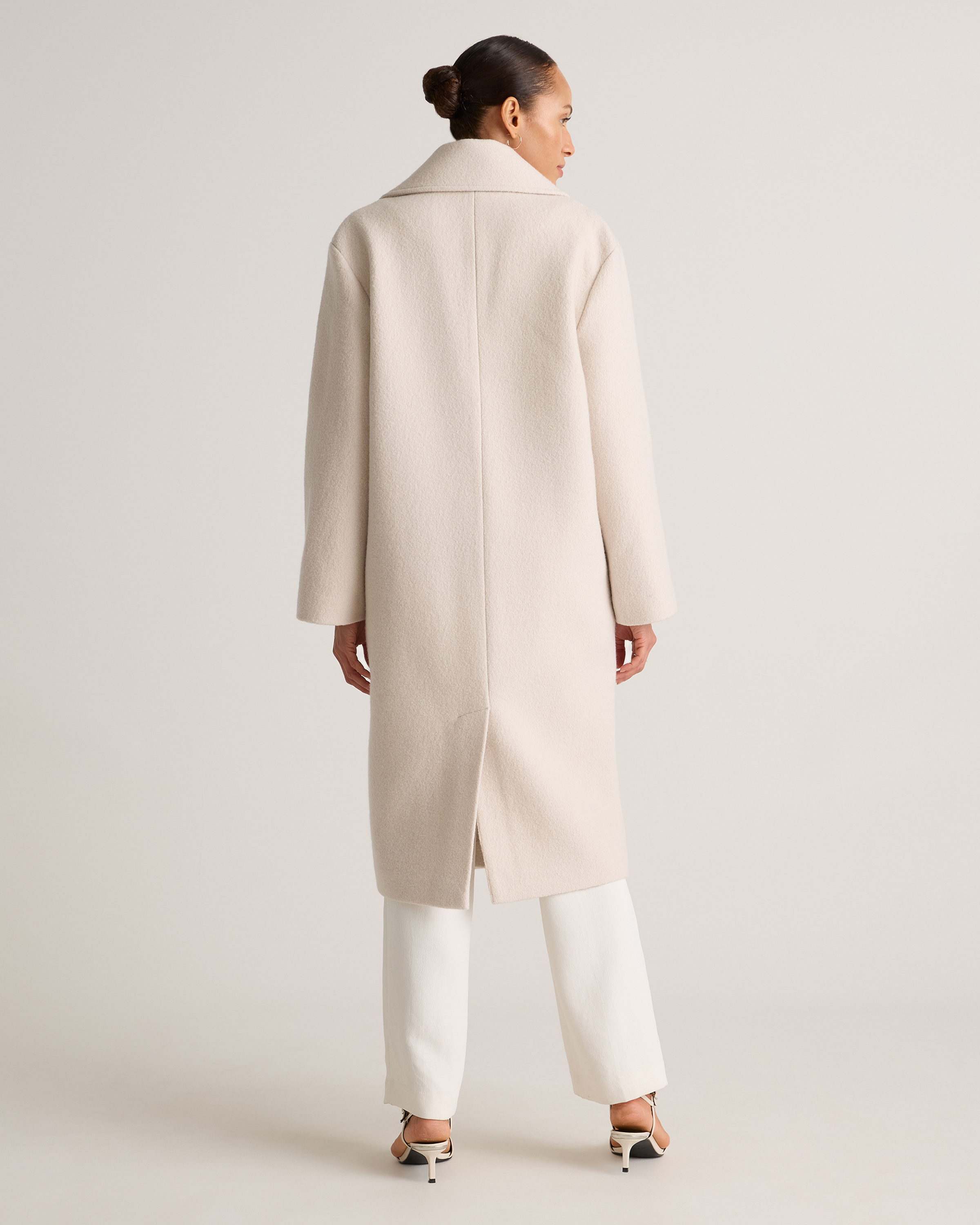 100% Merino Wool Shawl Collar Long Coat — Image 18