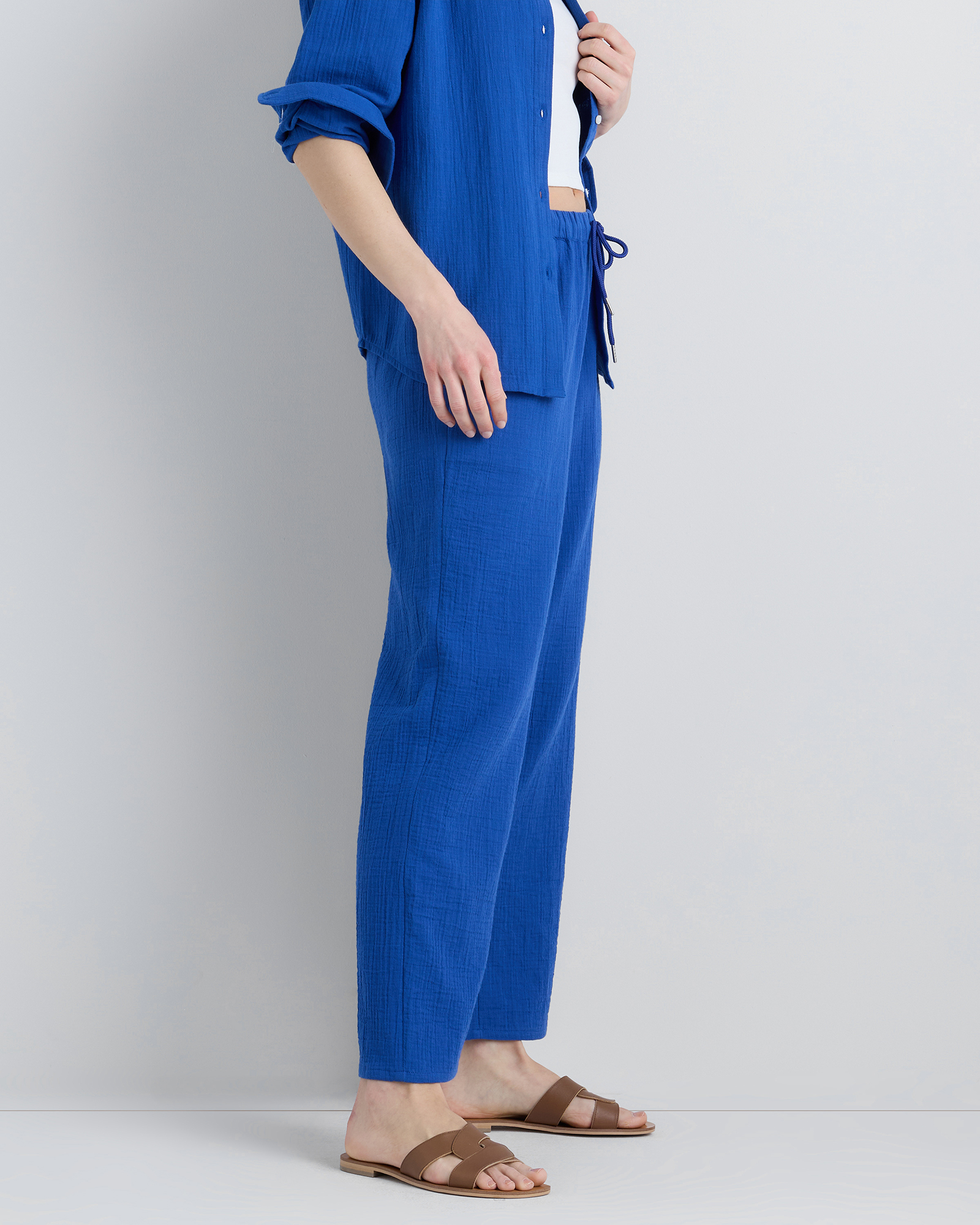 100% Organic Cotton Gauze Straight Leg Pants — Image 15