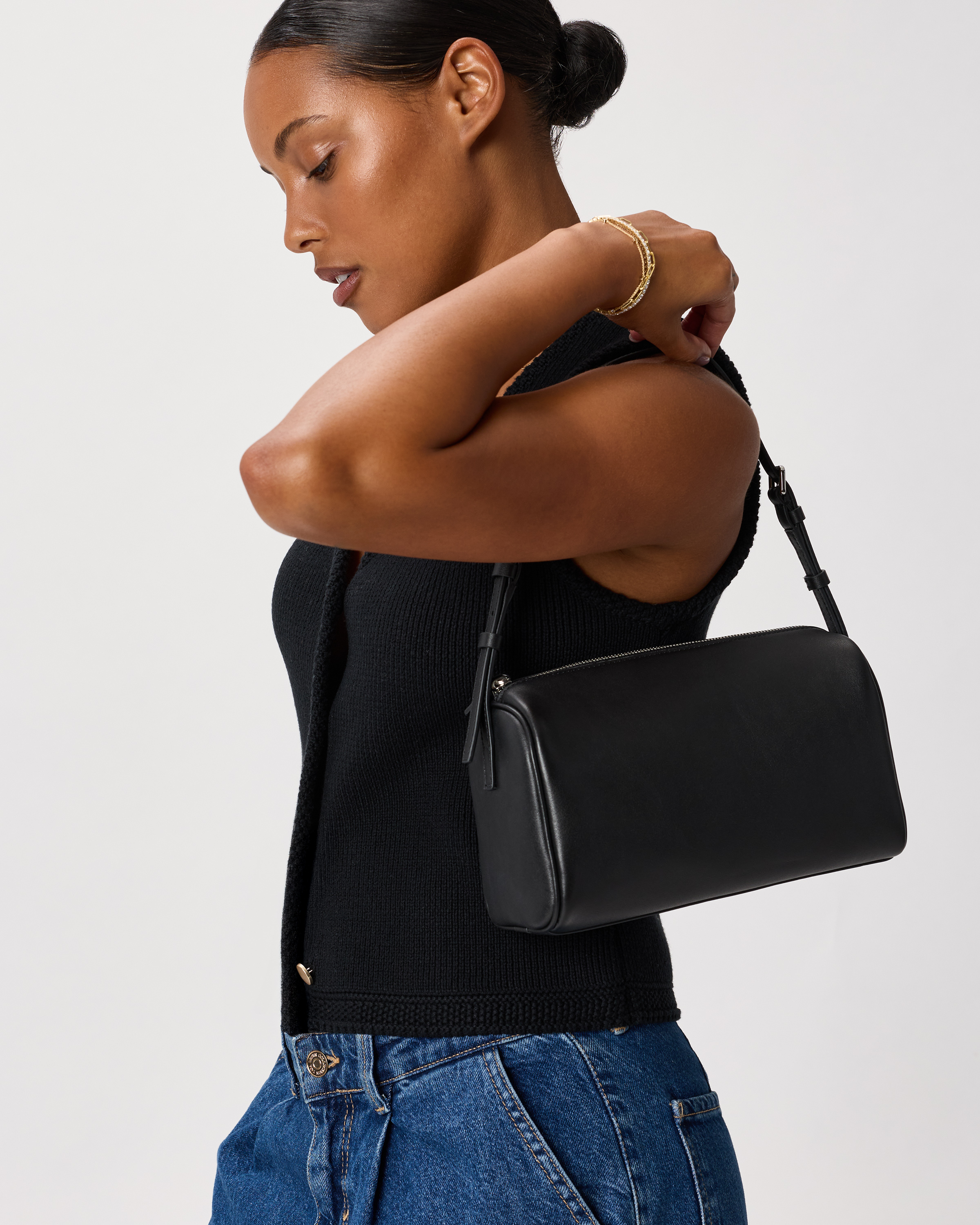 Italian Leather Mini Barrel Shoulder Bag — Image 7