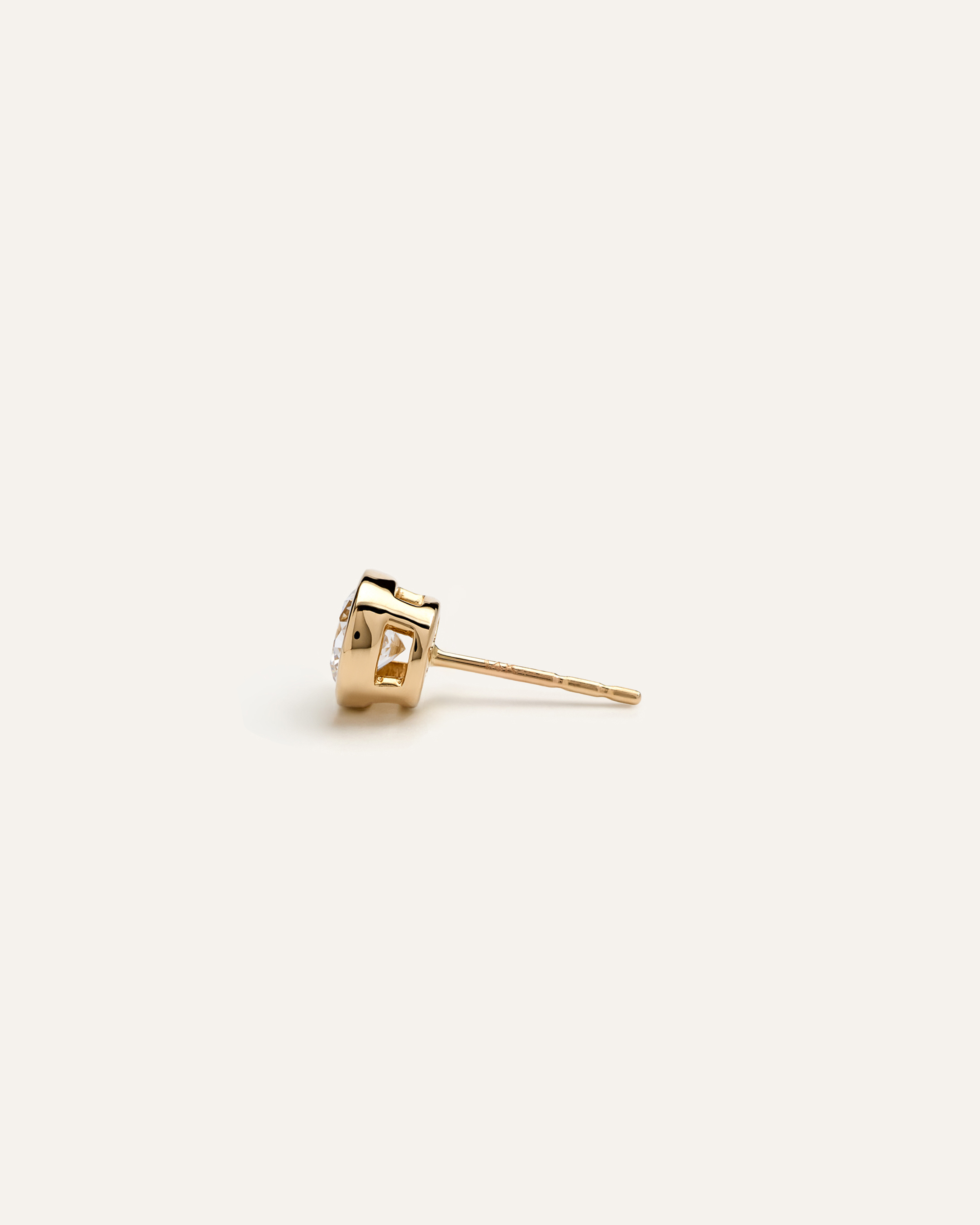 14K Gold Lab Grown Diamond Bezel Studs  - 2ctw — Image 5