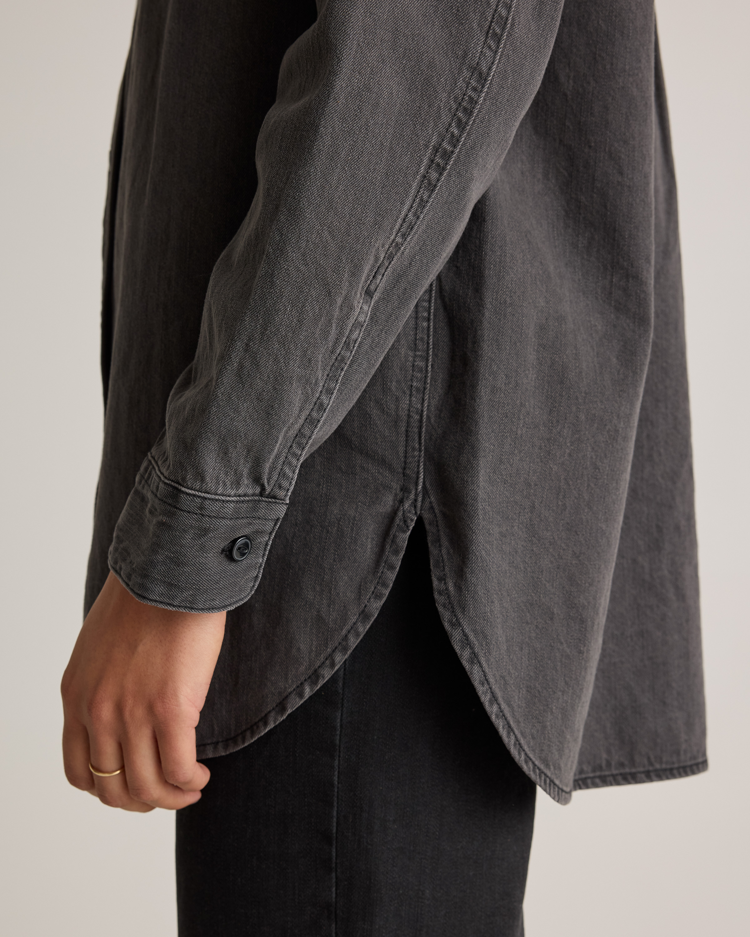 Distressed Denim Oversized Shirt — Image 6