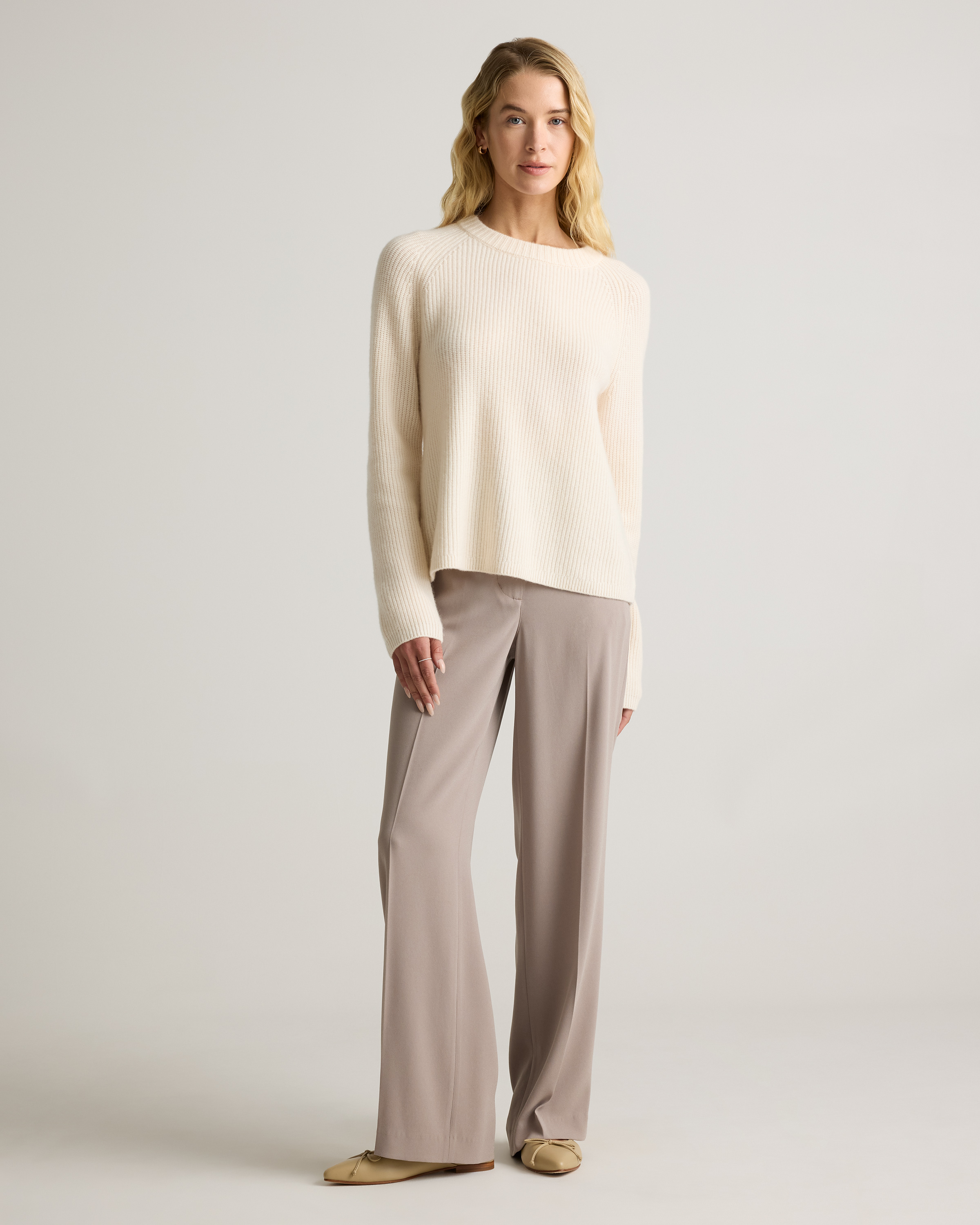 Mongolian Cashmere Fisherman Crewneck Sweater — Image 68
