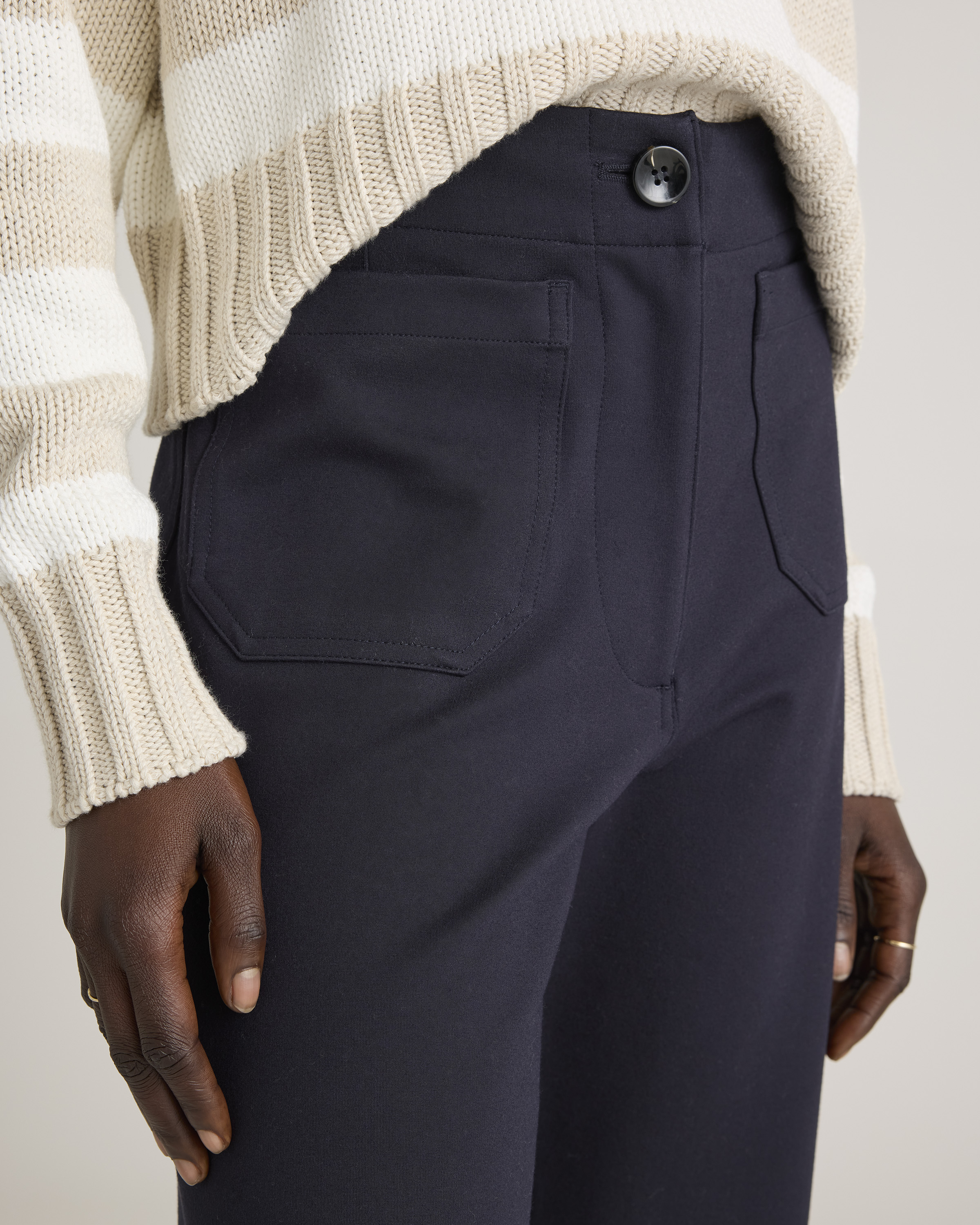 Ultra-Stretch Ponte Cropped Wide Leg Pants — Image 6