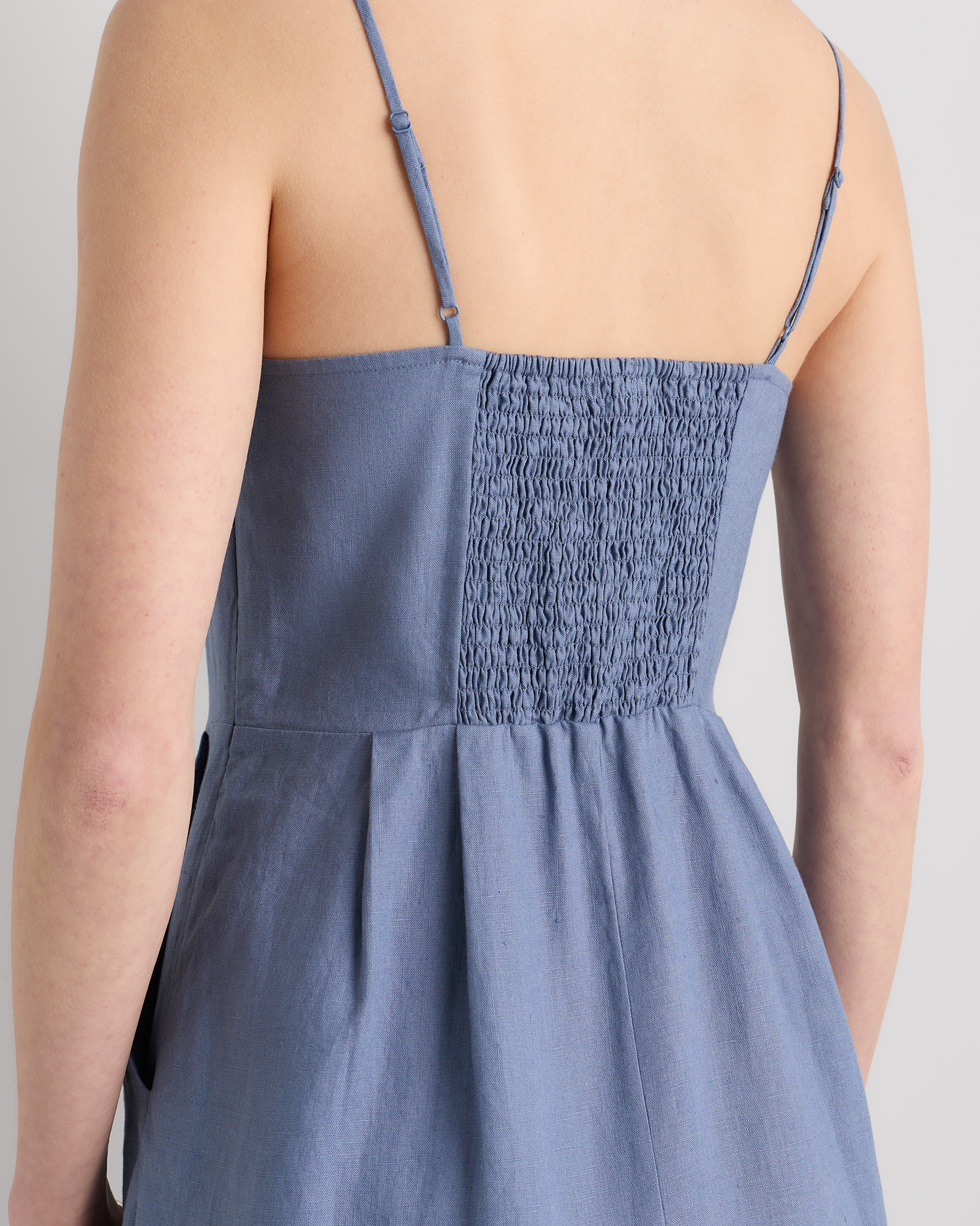100% European Linen Scoop Neck Midi Dress — Image 24