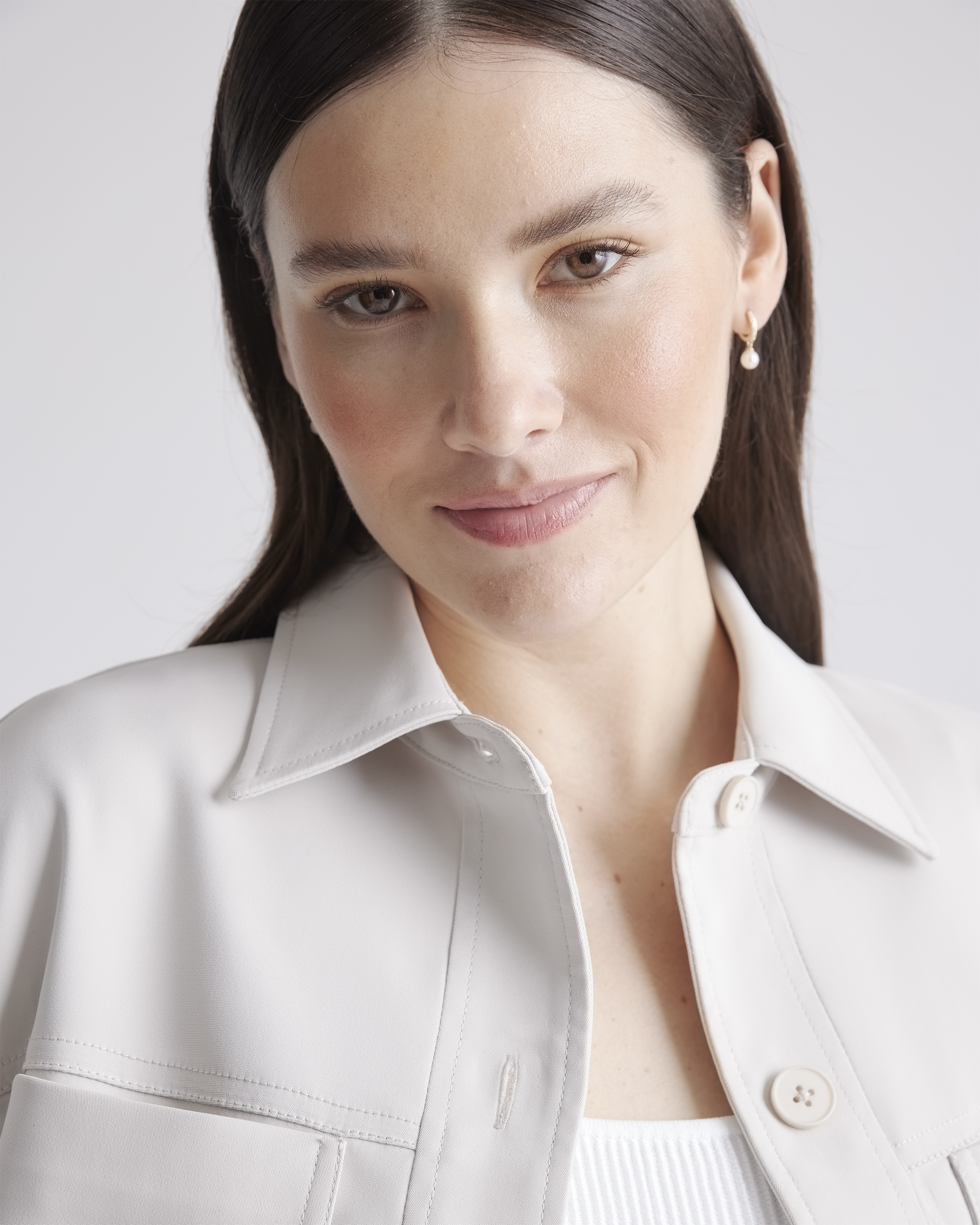 Stretch Crepe Cropped Jacket — Image 9