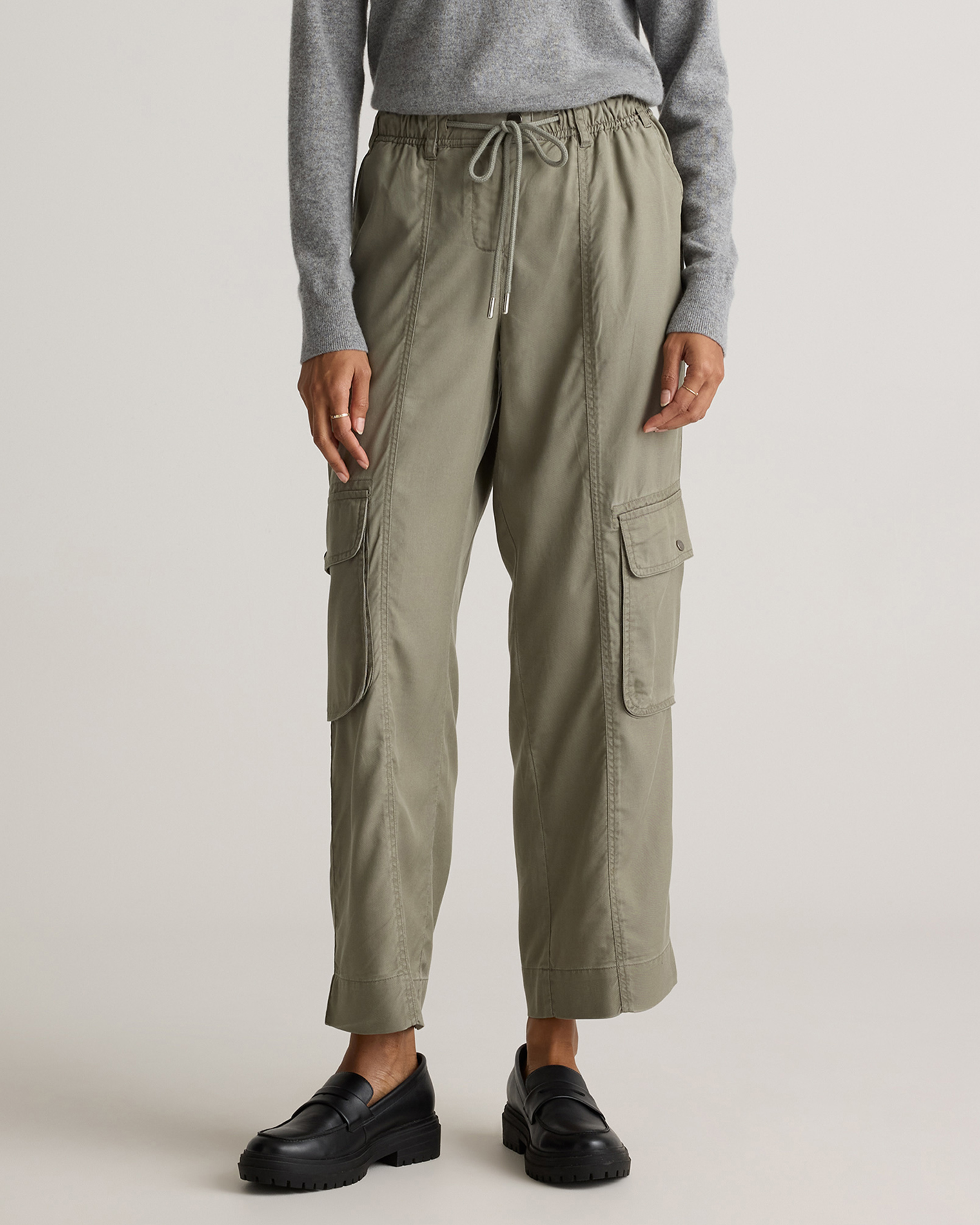 Vintage Wash Tencel Drawstring Cargo Pants — Image 10