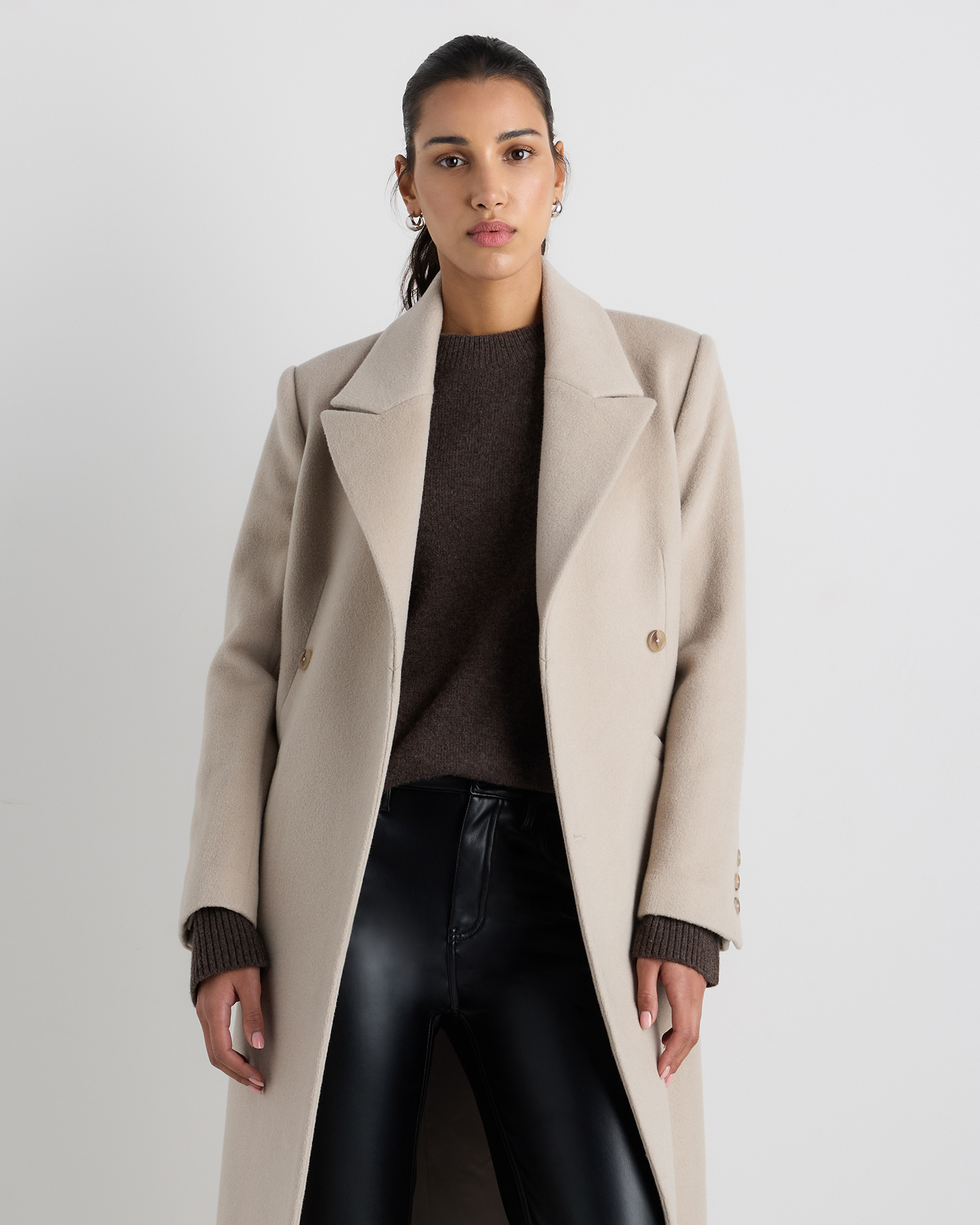 Wool Cashmere Tailored Long Coat — Image 16