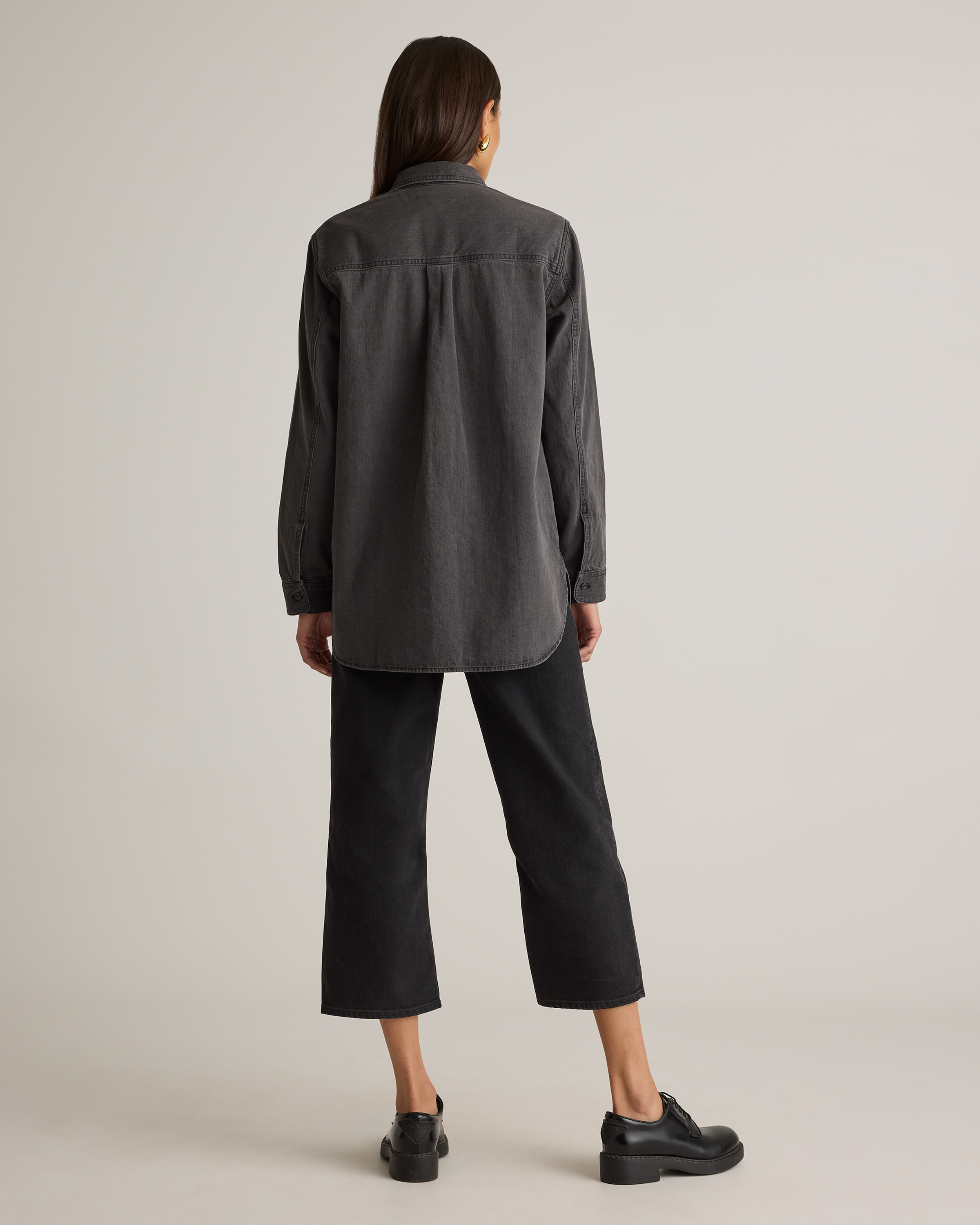 Distressed Denim Oversized Shirt — Image 10