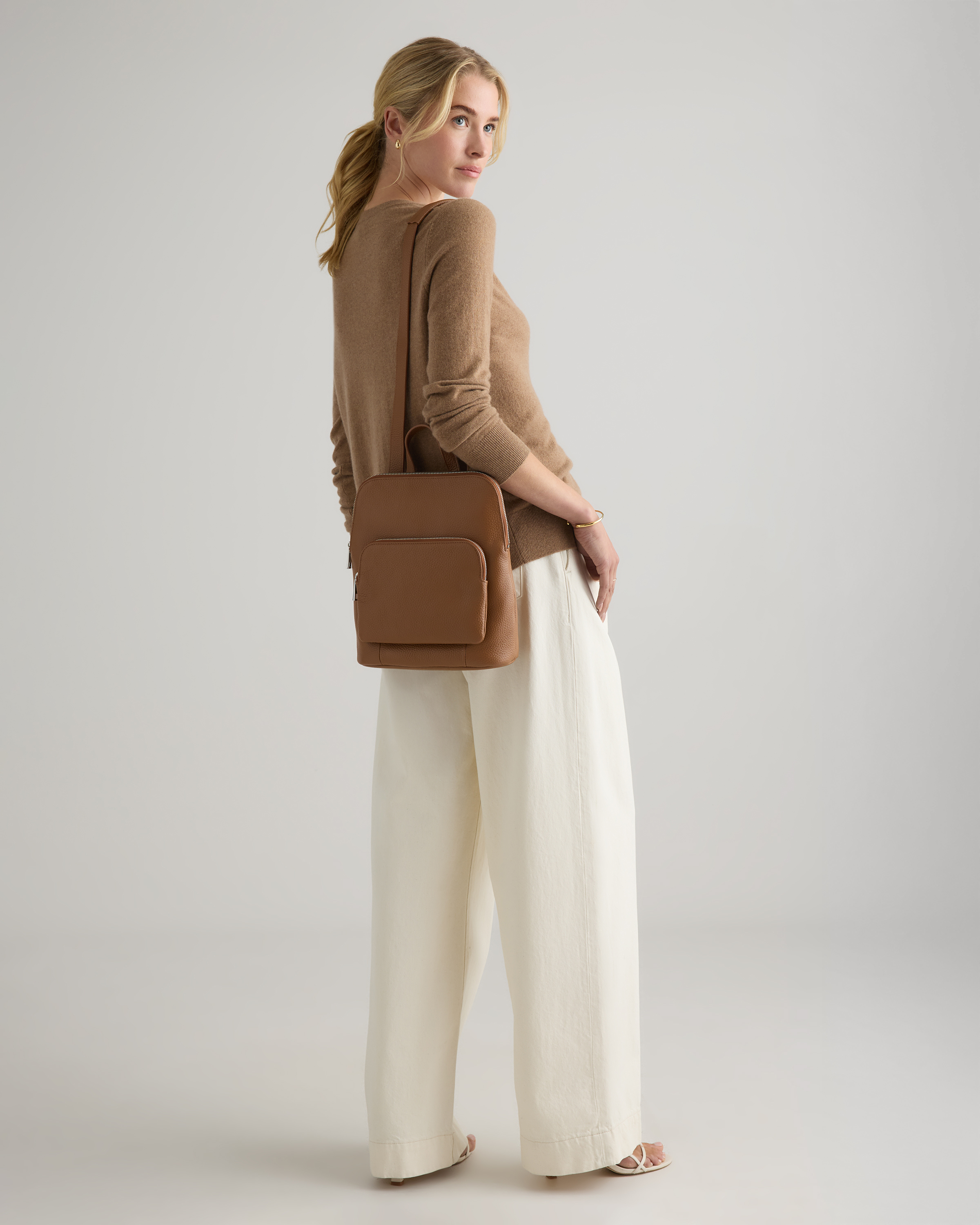 Italian Leather Mini Convertible Backpack — Image 16