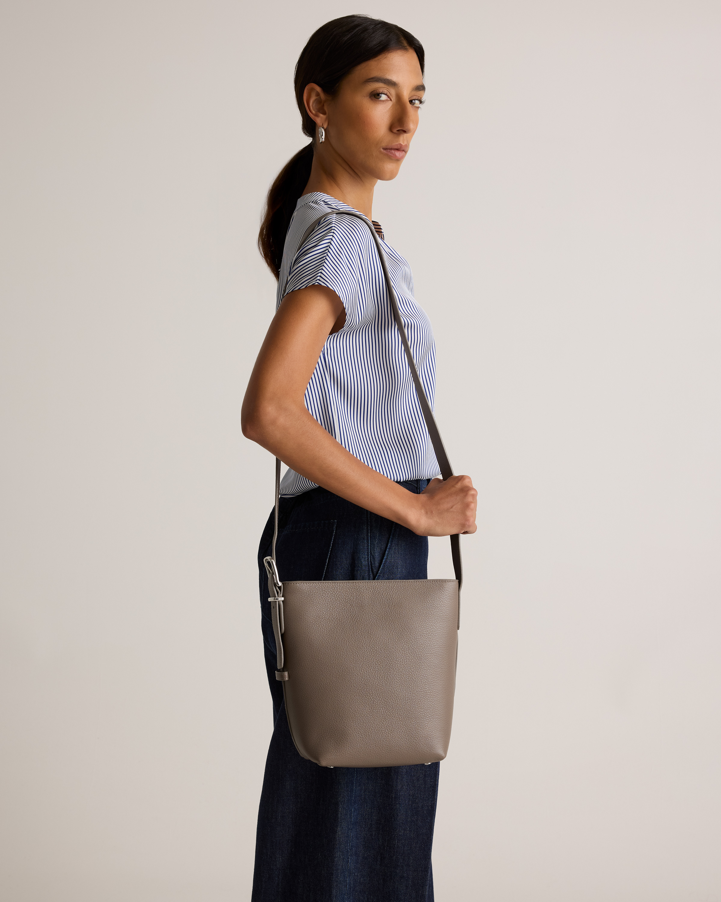 Italian Leather Bucket Crossbody — Image 7