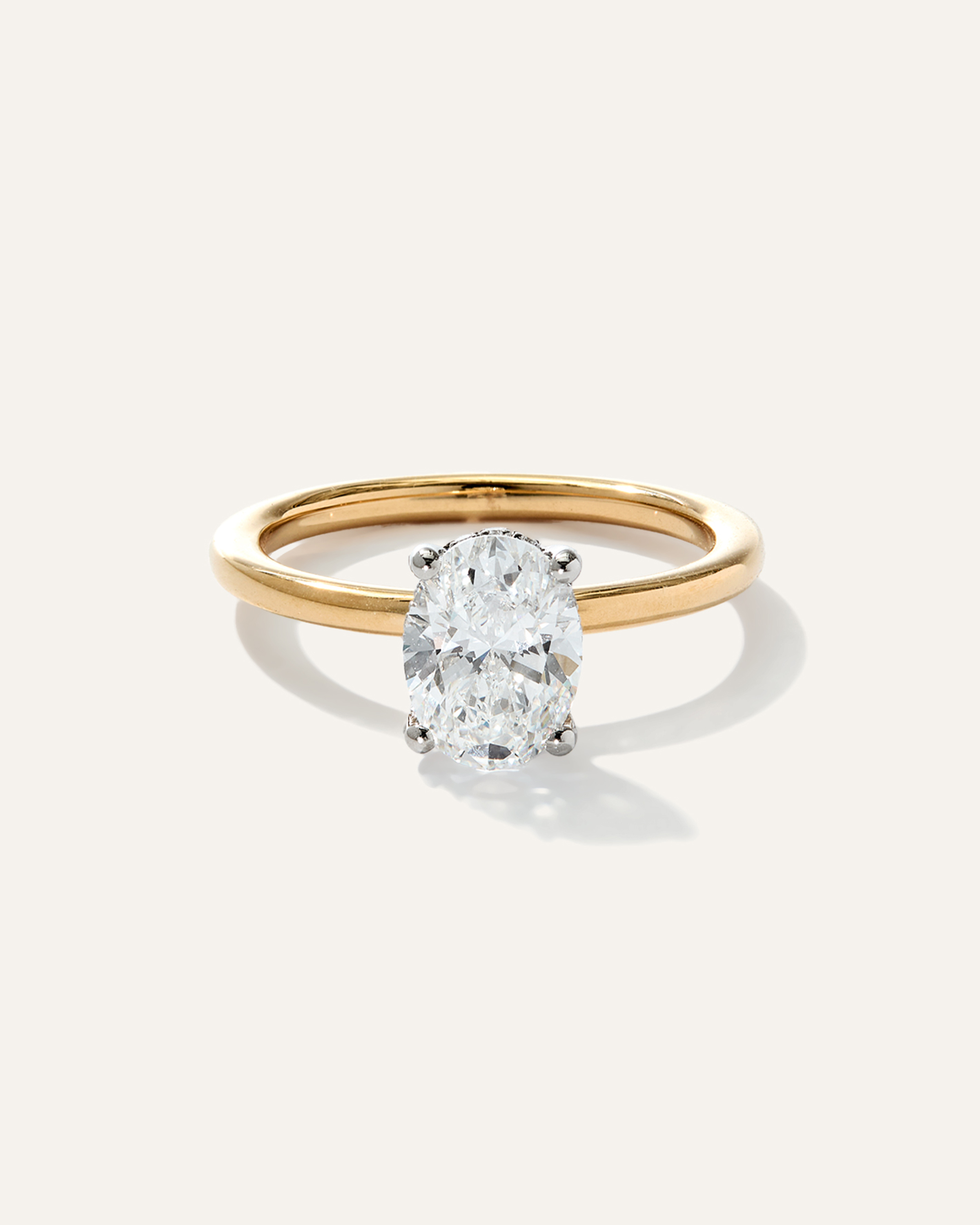Lab Grown Diamond Oval Petite Hidden Halo Engagement Ring - 1.5ct — Image 7