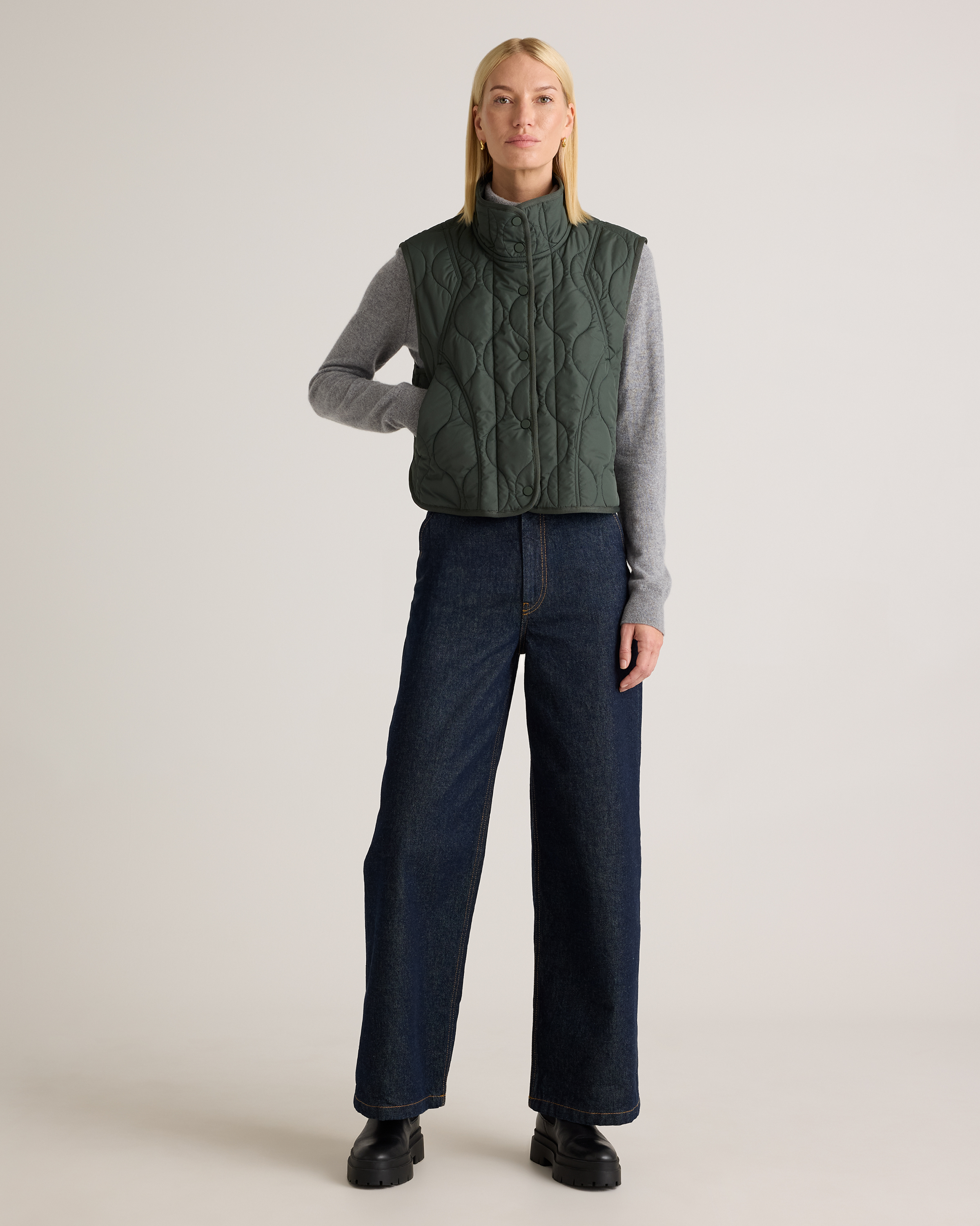 Featherless Quilted Puffer Vest — Image 15