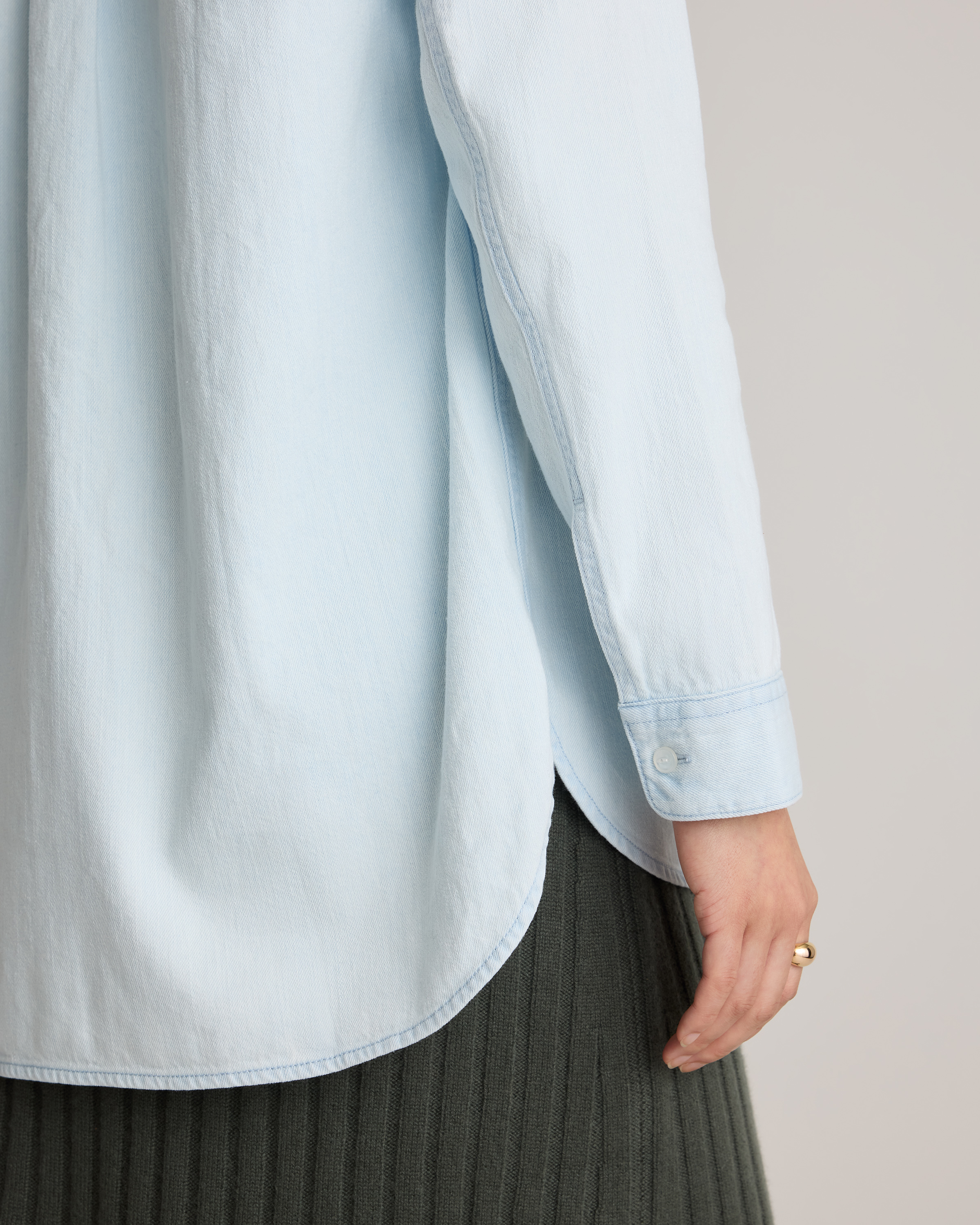 Distressed Denim Oversized Shirt — Image 4
