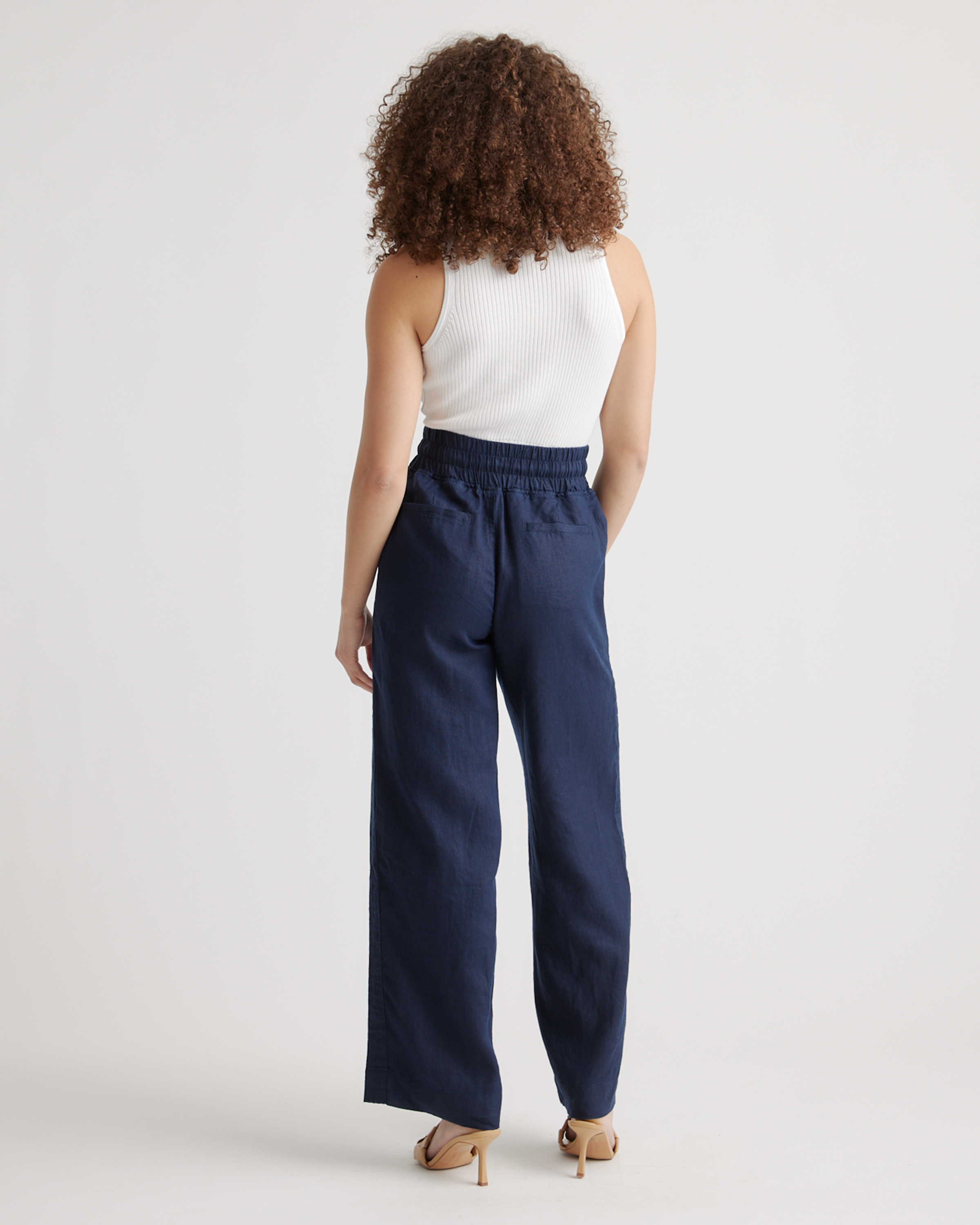 100% European Linen Wide Leg Pants — Image 41