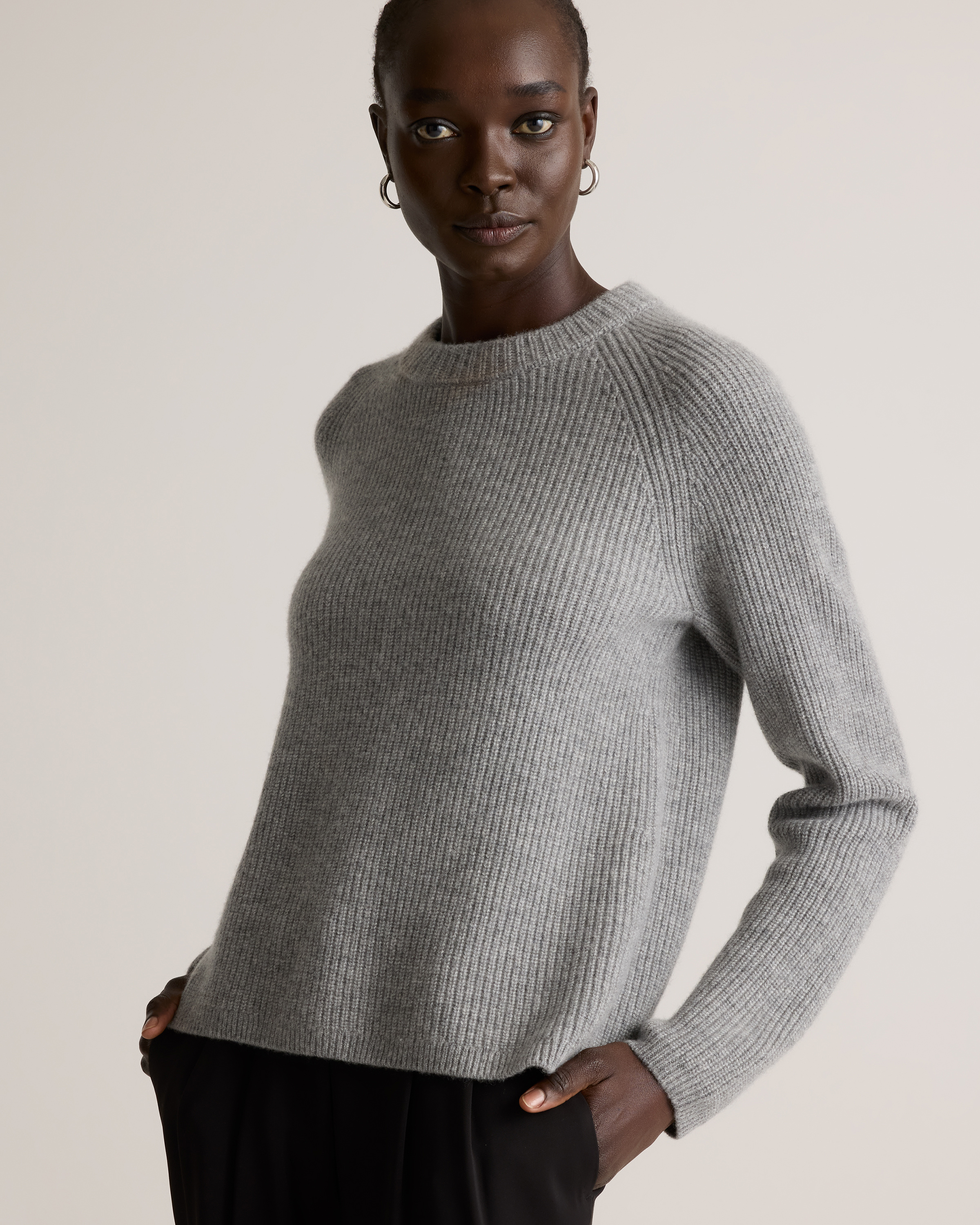 Mongolian Cashmere Fisherman Crewneck Sweater — Image 24
