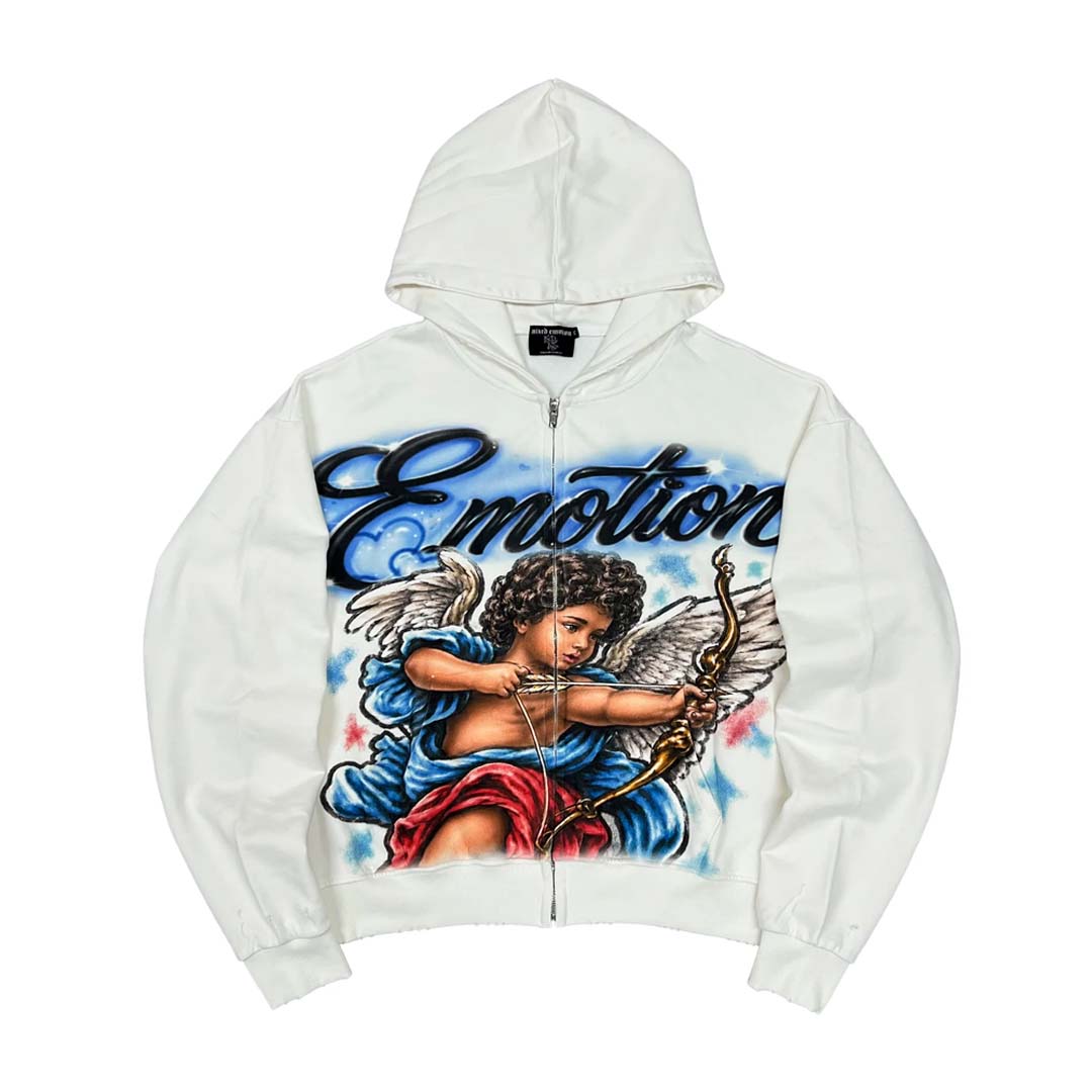 Cupid's Arrow Zip Up Hoodie Blue