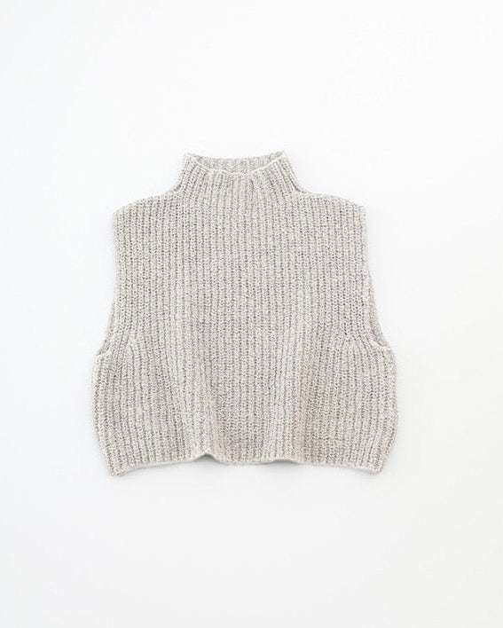 Evam Eva Wool Alpaca Aze Vest Antique White