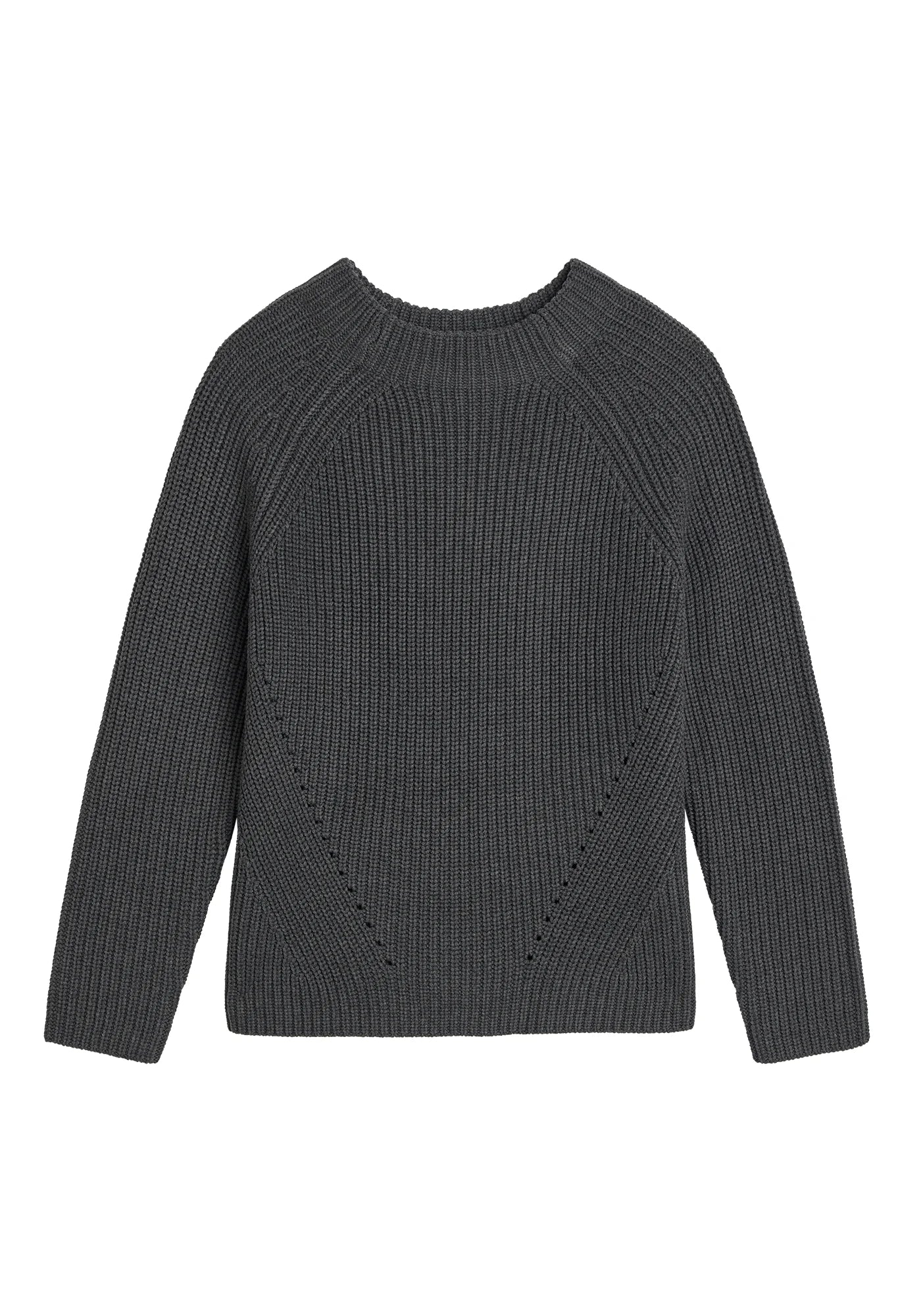 Demylee Daphne Solid Cotton Sweater Charcoal Heather