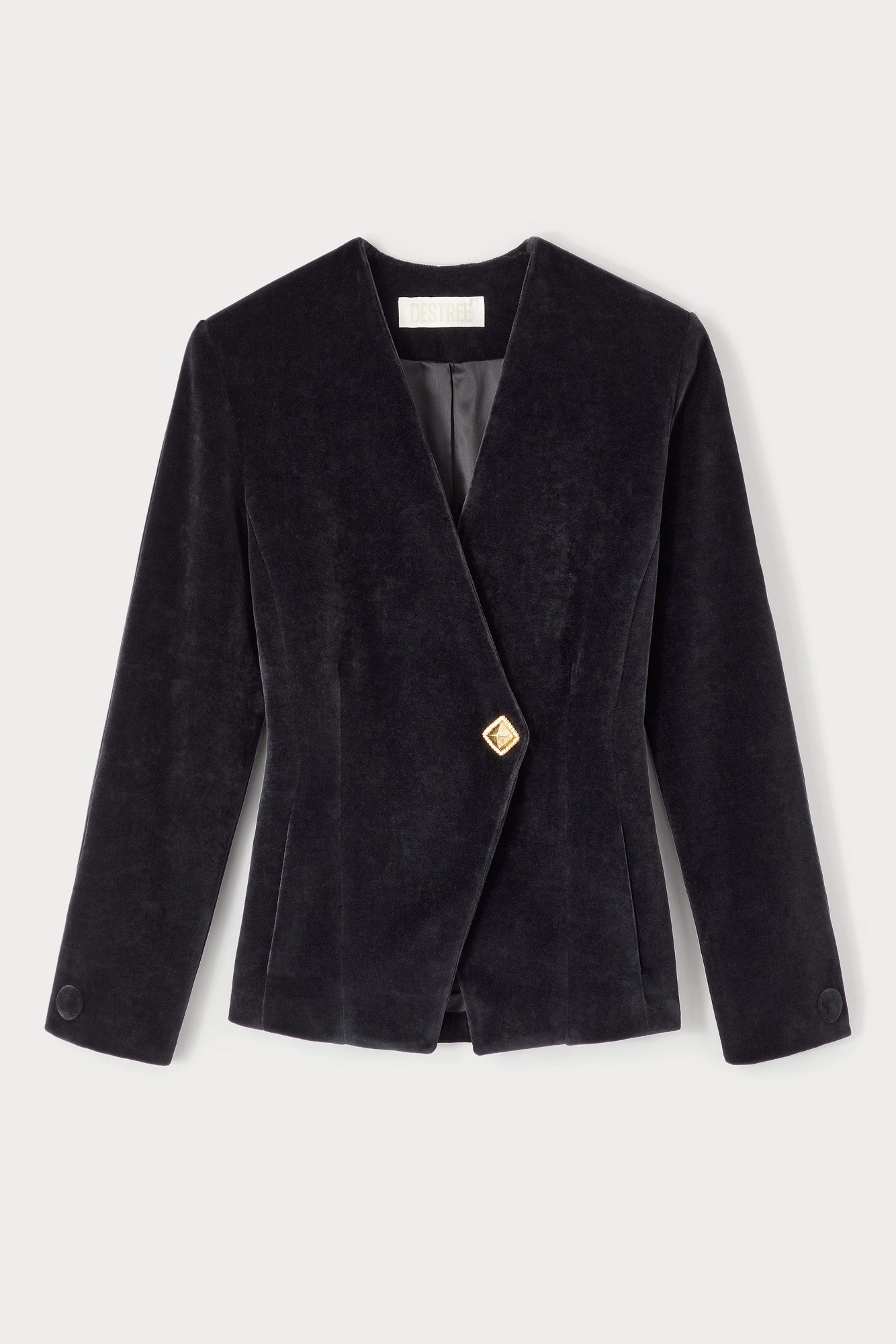 Tailored velvet blazer - Black