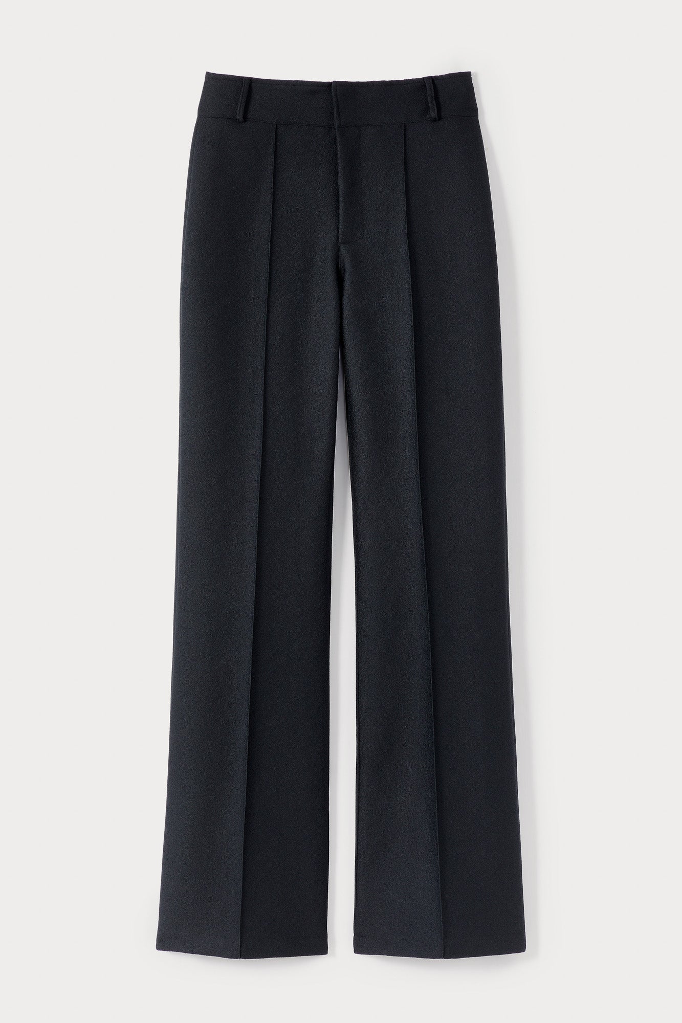 Crepe straight pants - Black