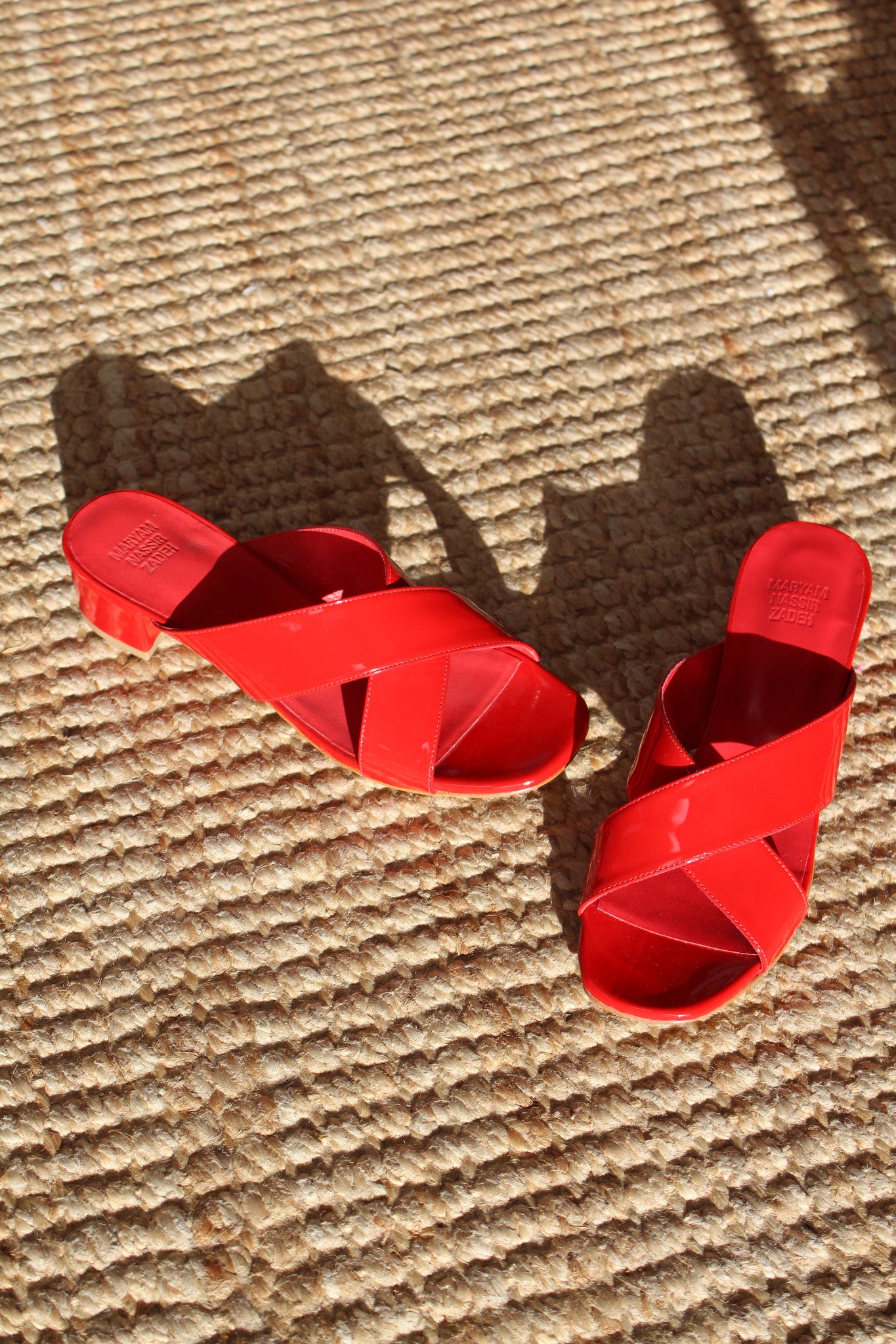 MNZ Lauren Slide Cherry Red Patent Leather